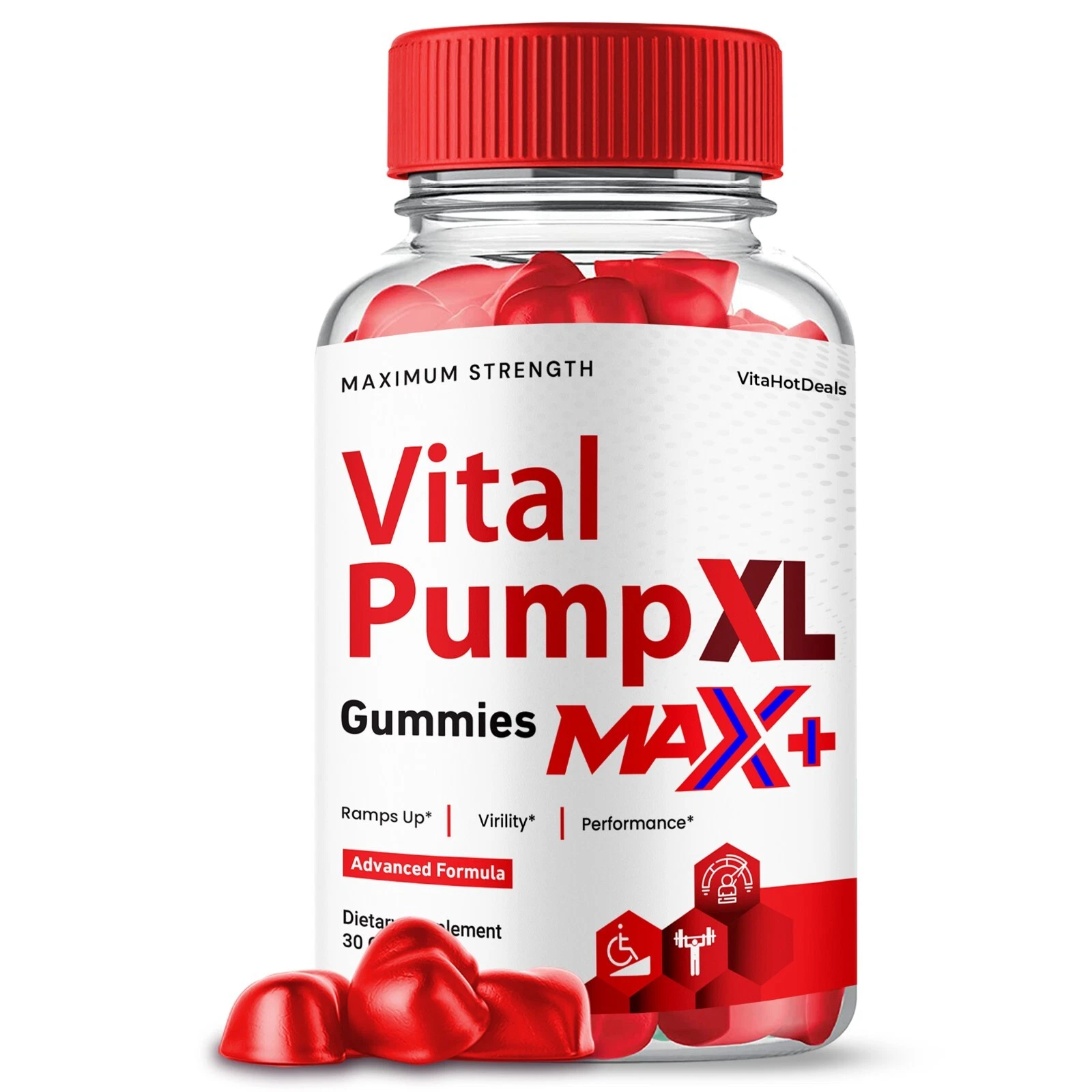 Vital Pump XL Max + Gummies for Men, 2x Stronger, VitalPump XL Max+ (1 Pack)