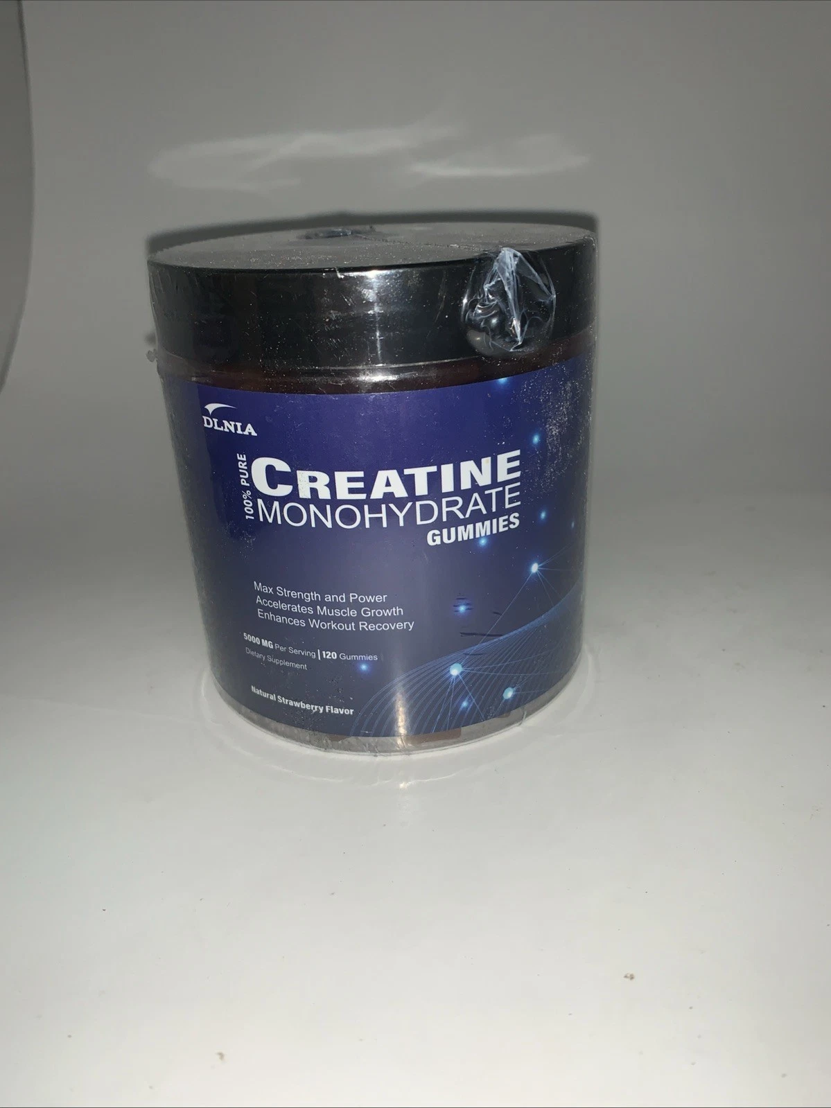 DLNIA creatine monohydrate gummies, 5000 MG,120 gummies, strawberry EXP:06/08/26