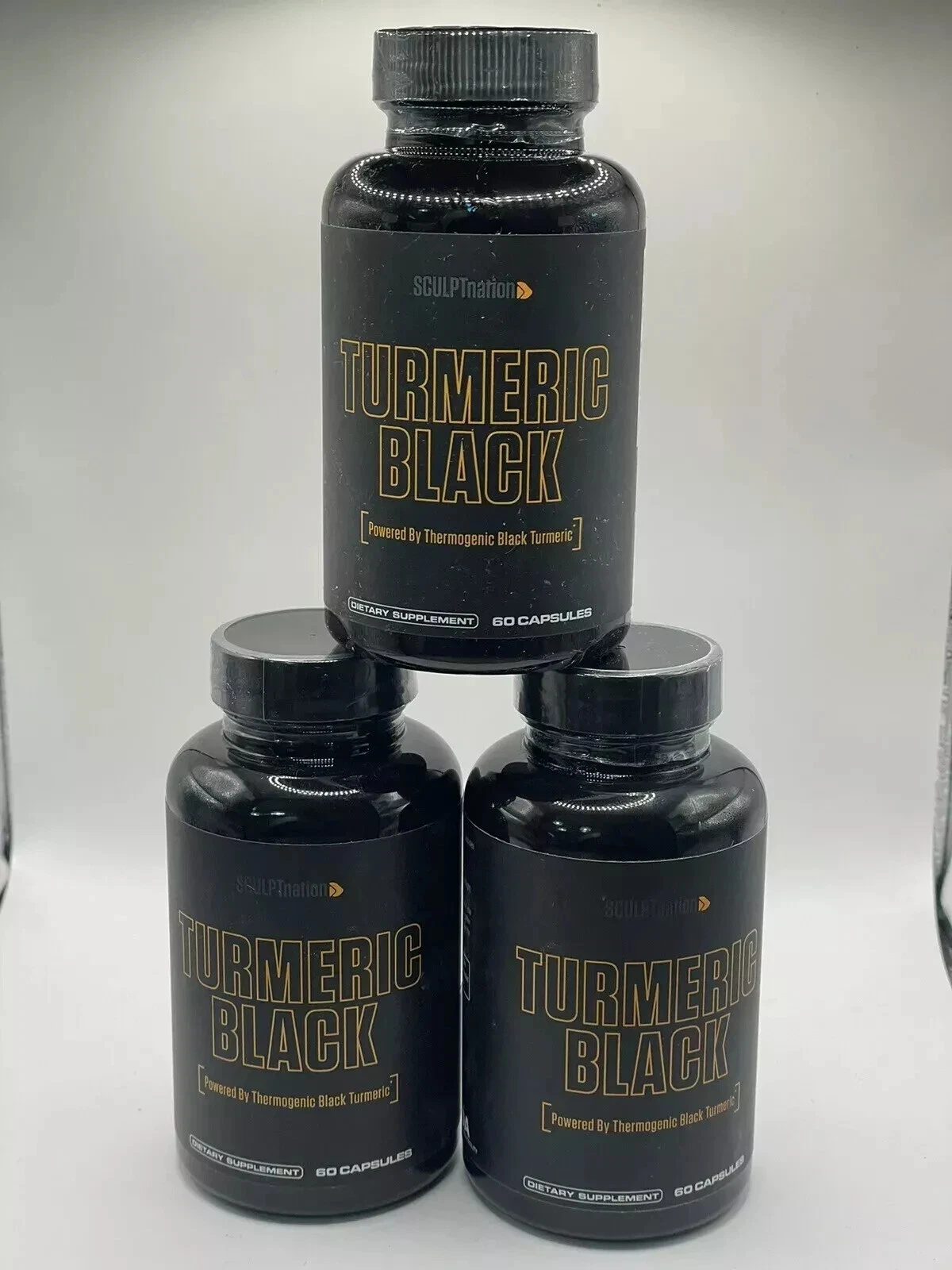 3 Pack - Turmeric Black Sculptnation Fatigue Muscle Build FatBurn Bloating Treat