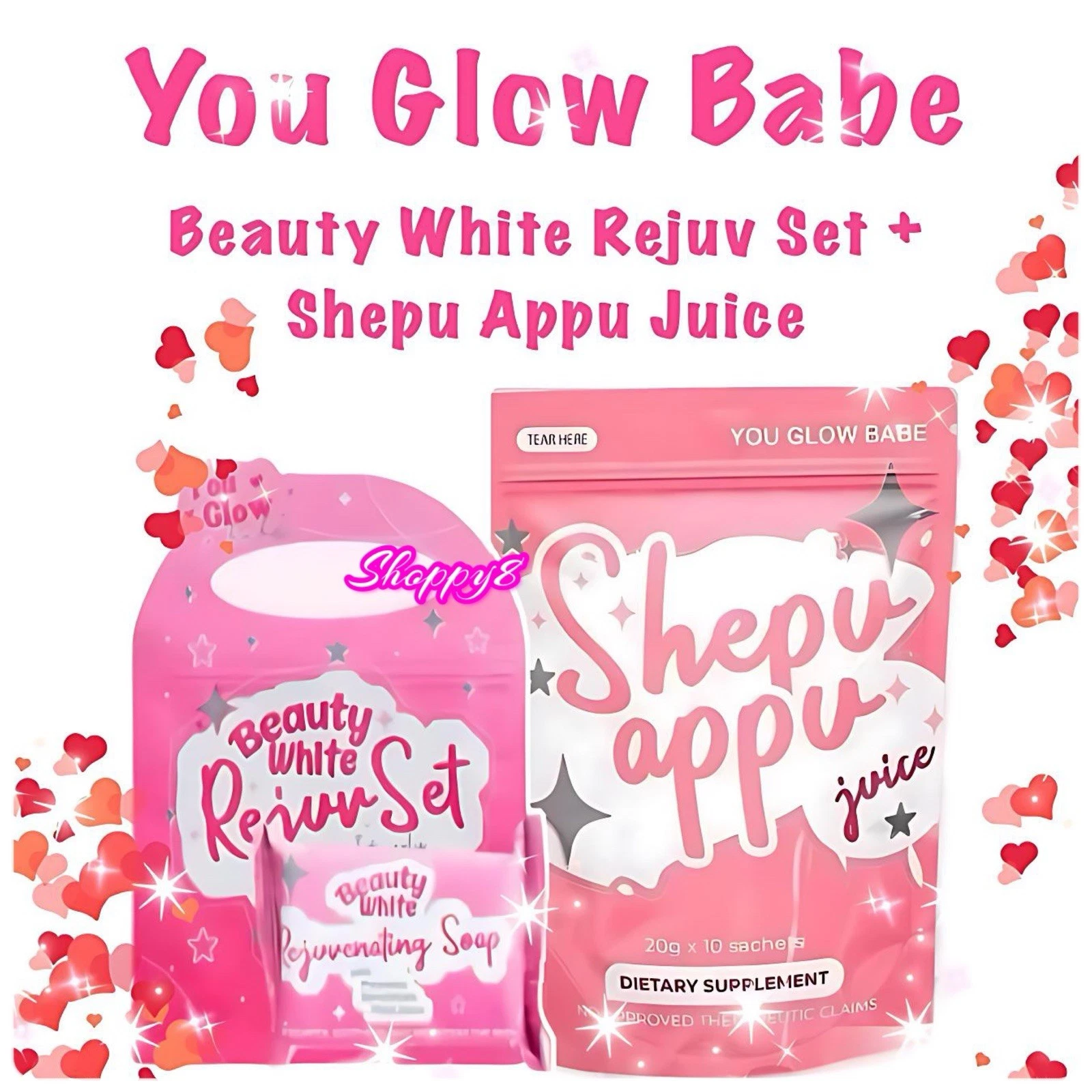 You Glow Babe Beauty White Rejuv Set + SHAPE UP SHEPU APPU Juice