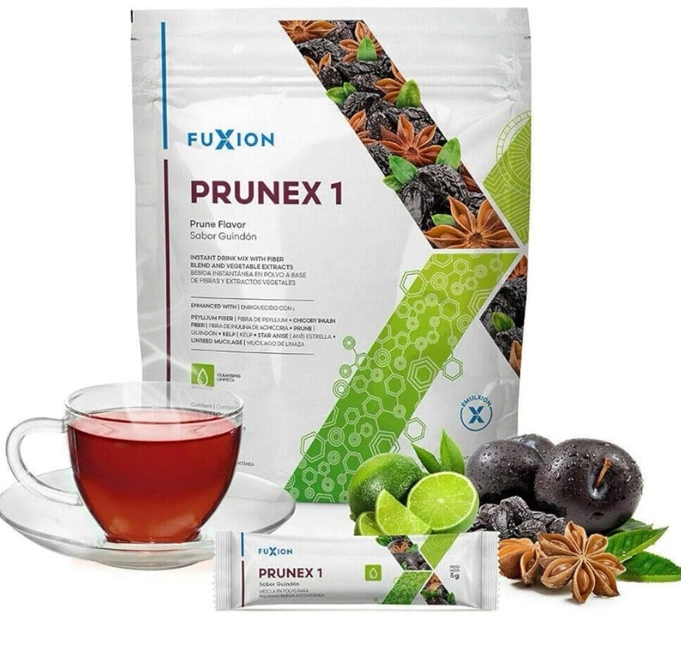 Prunex 1-Health Cleanse & Detox Colon Firber Tea Blend-28 Sticks Sugar Free
