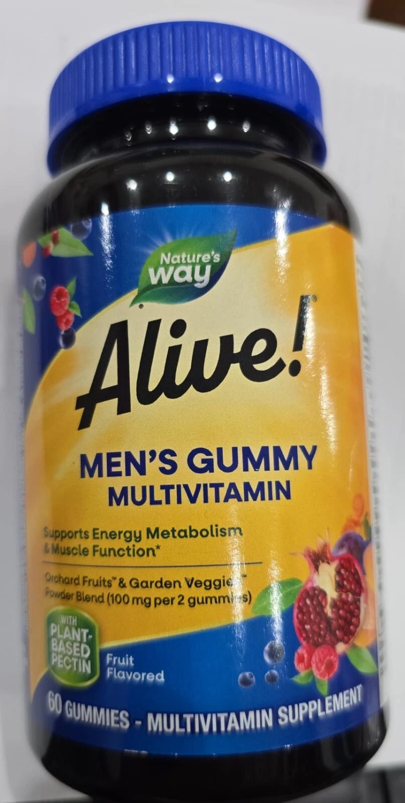 Nature's Way Alive! Men's Gummy Multivitamin, Fruit Flavored, 60 Ct EXP 4/20/26