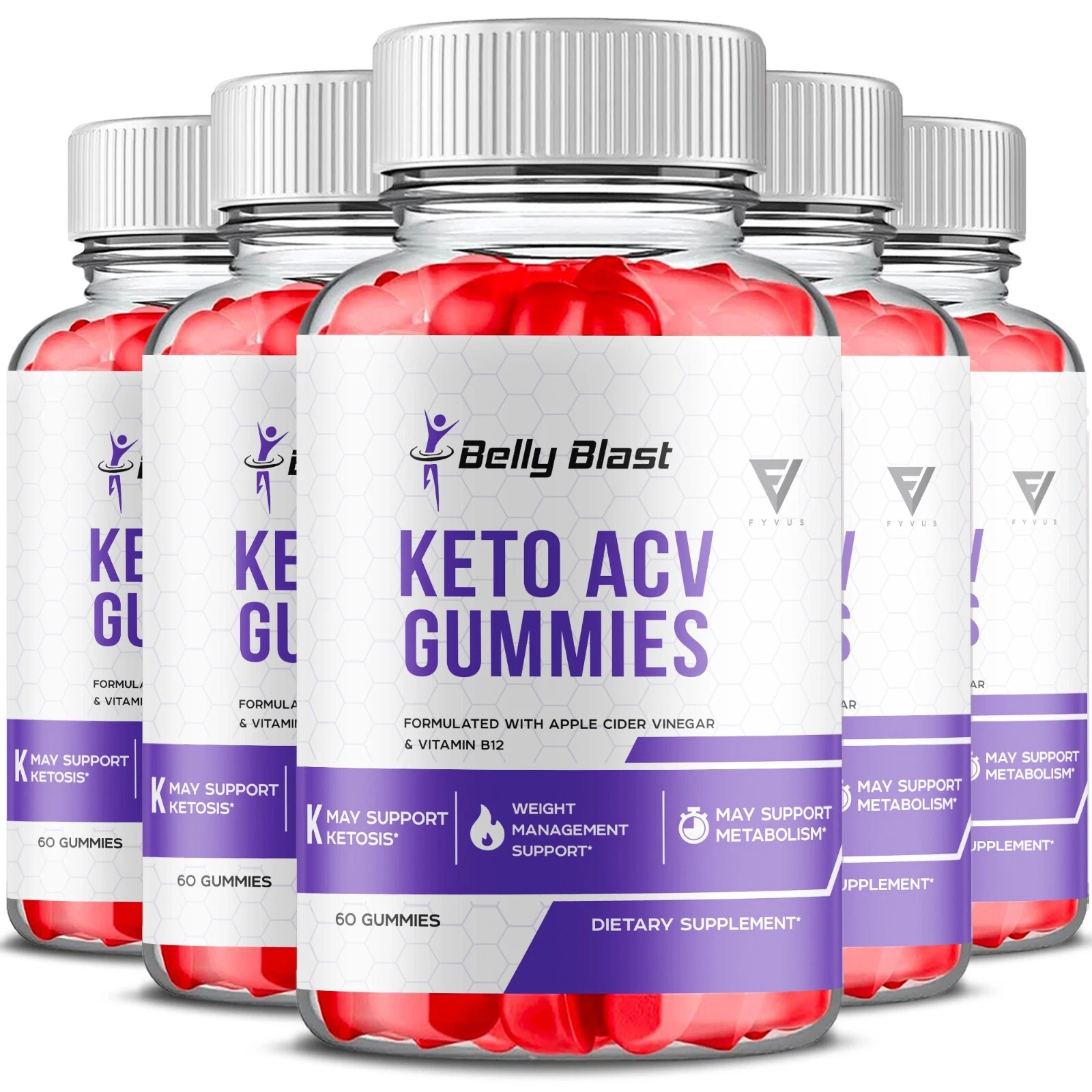 (5 Pack) Belly Blast Keto ACV Gummies Weight Loss For Men Formula (300 Gummies)