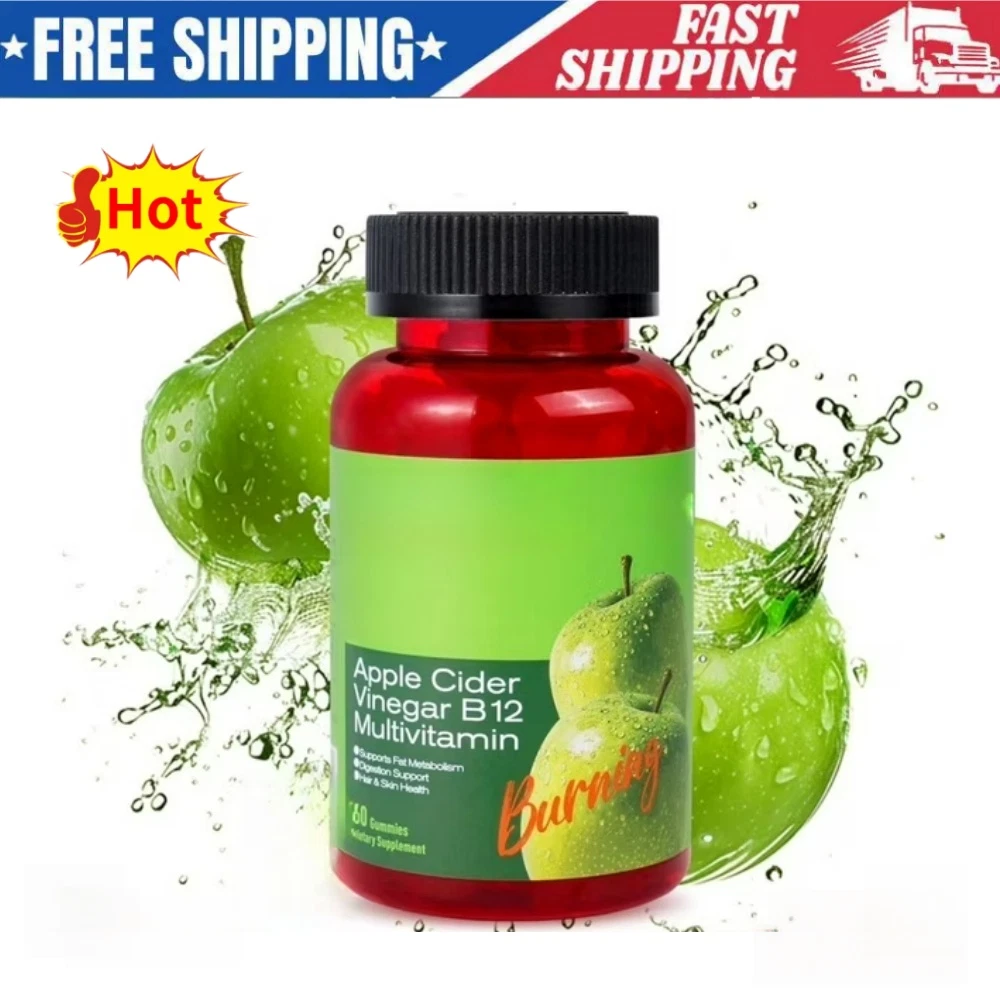 Apple Cider Vinegar B12 Multivitamin, Apple Cider Vinegar Gummies -60PCS USA