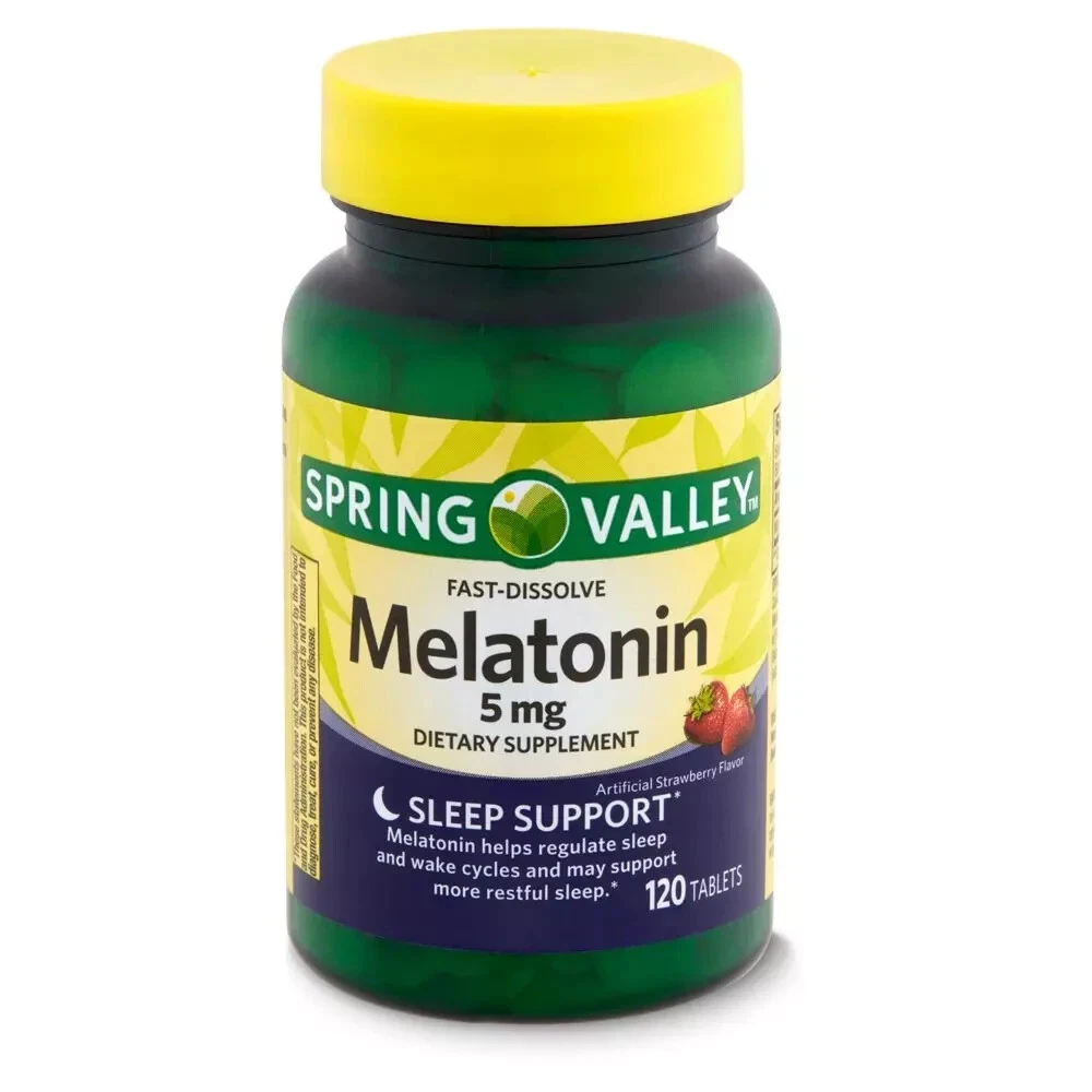 Spring Valley Fast-Dissolve Melatonin Dietary Supplement, 5 Mg, 120 Count