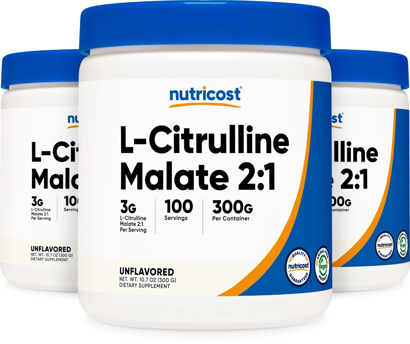 Pure L-Citrulline Malate (2:1) 300G (3 Pack) by Nutricost - 294 Servings