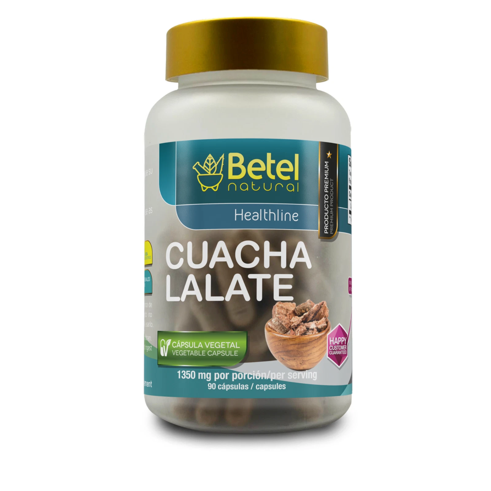 Premium Cuachalalate Caps de Betel Natural - 1350 mg - Digestion Sano - 90 Caps
