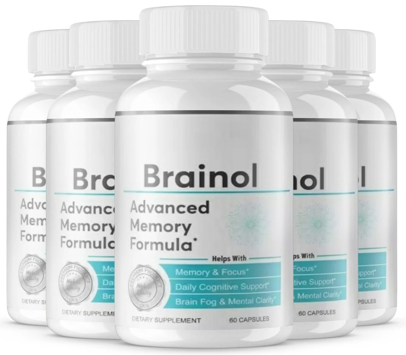 Brainol Advanced Memory Support Adult Dietary Supplement (300 Capsules) 5 PACK