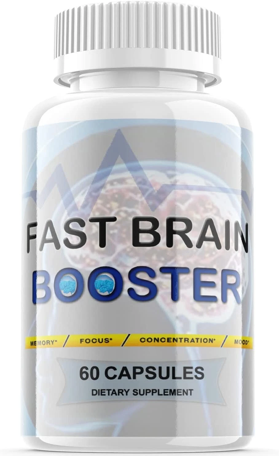 1 - Fast Brain Booster - Nootropic Supplement For Brain Productivity - 60 Pills