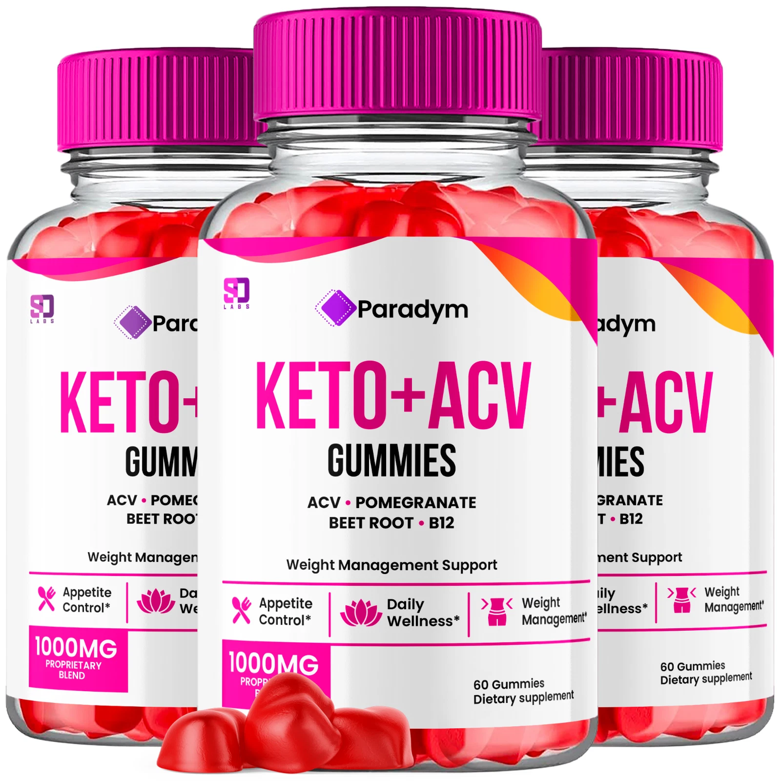 Paradym Keto ACV Gummies Support Daily Wellness and Weight Management (3 Pack)