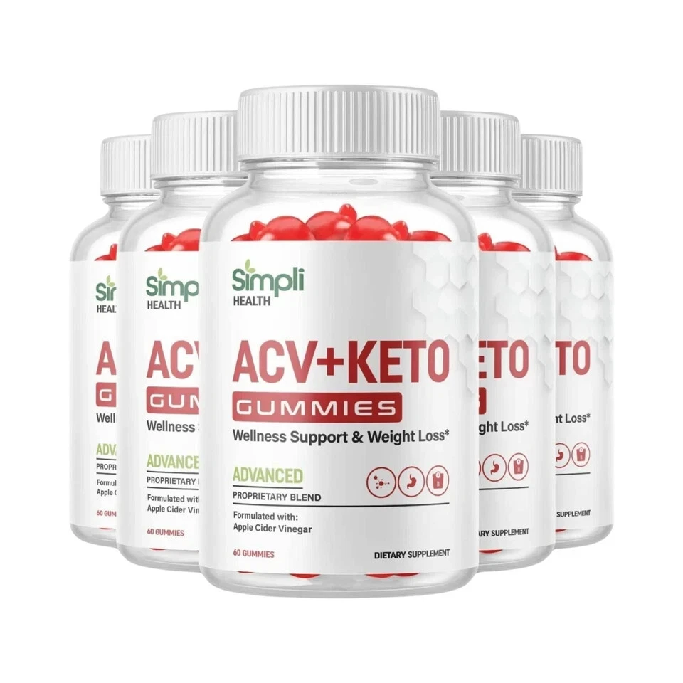 5-Pack Simpli Health Keto ACV Gummies, Simpli Health Keto Gummies - 300 Gummies
