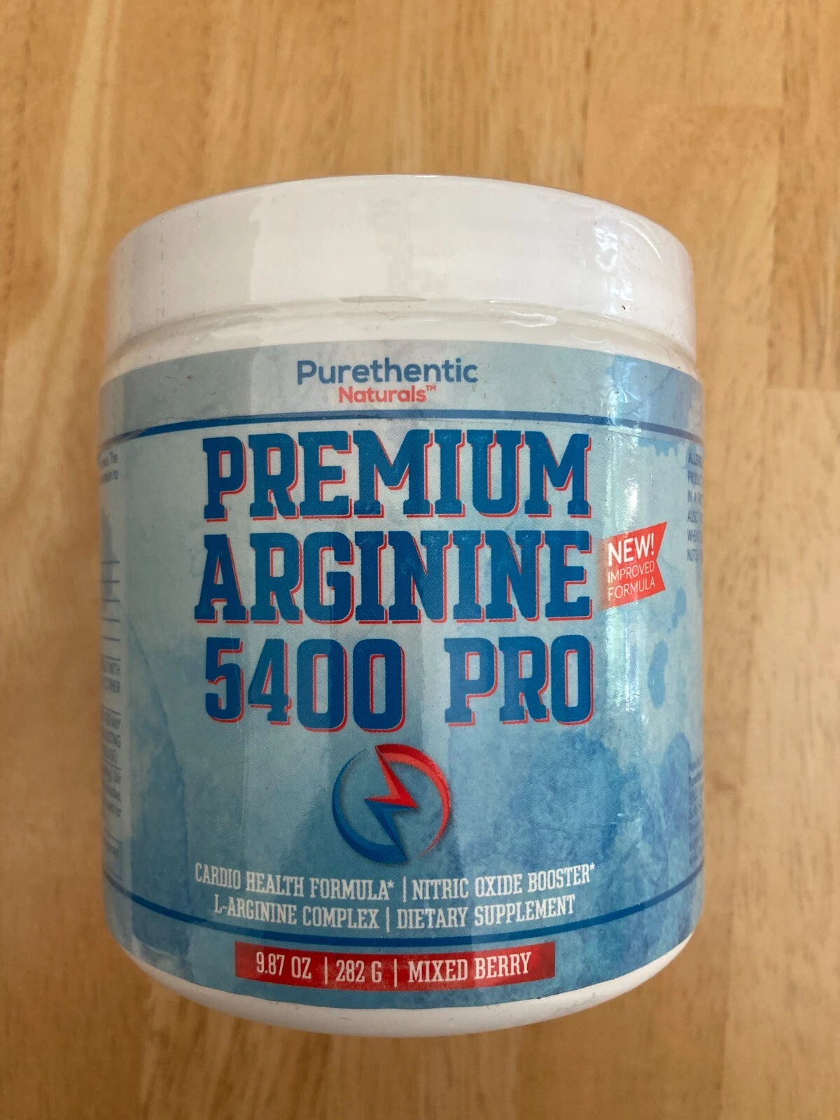 Purethentic Naturals Premium Arginine 5400 Pro Mixed Berry Powder Supplement