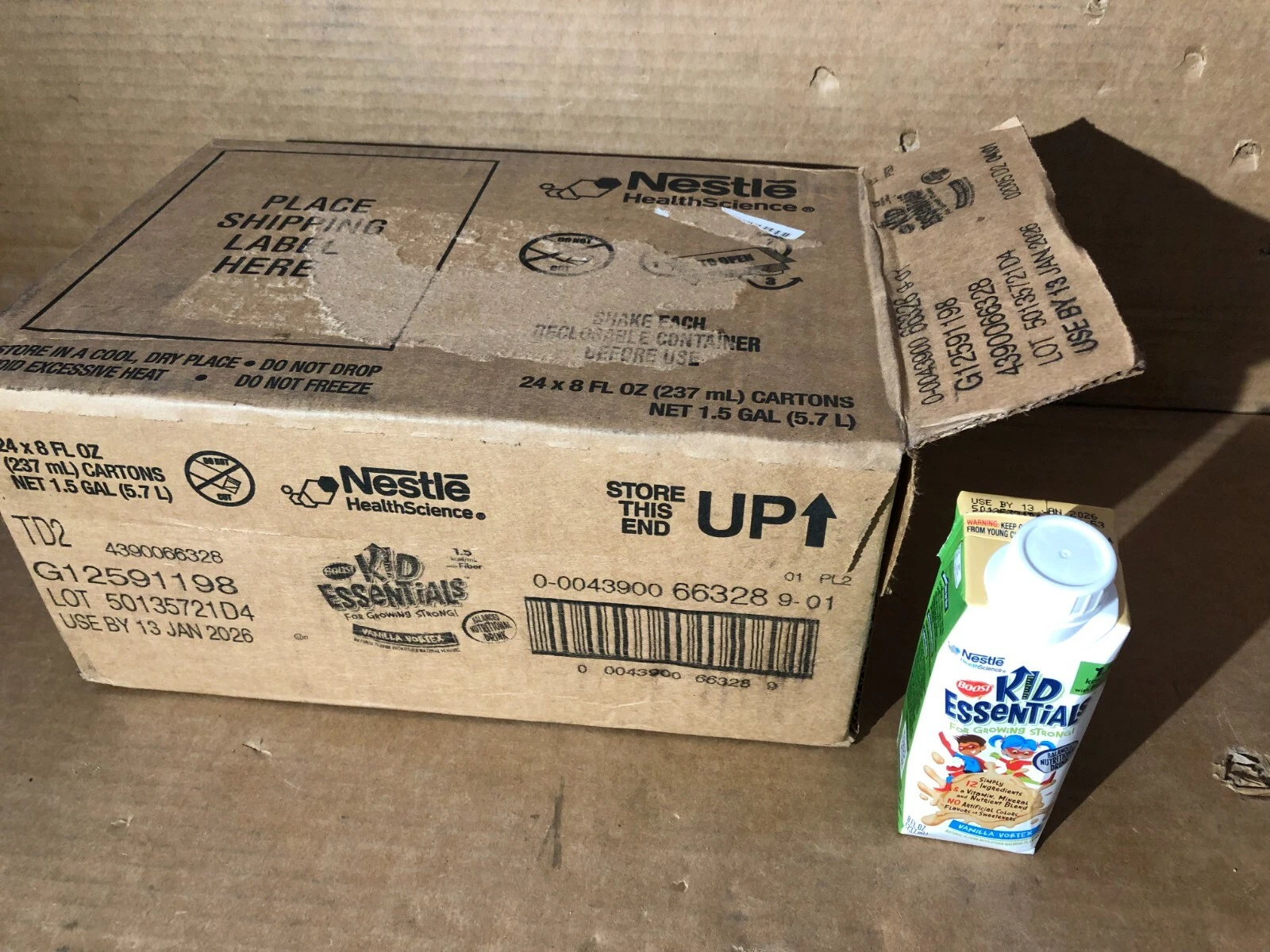 NESTLE Boost Kid Essentials 1.5 Vanilla Vortex 8oz Drink Case Of 24 EXP 01/26