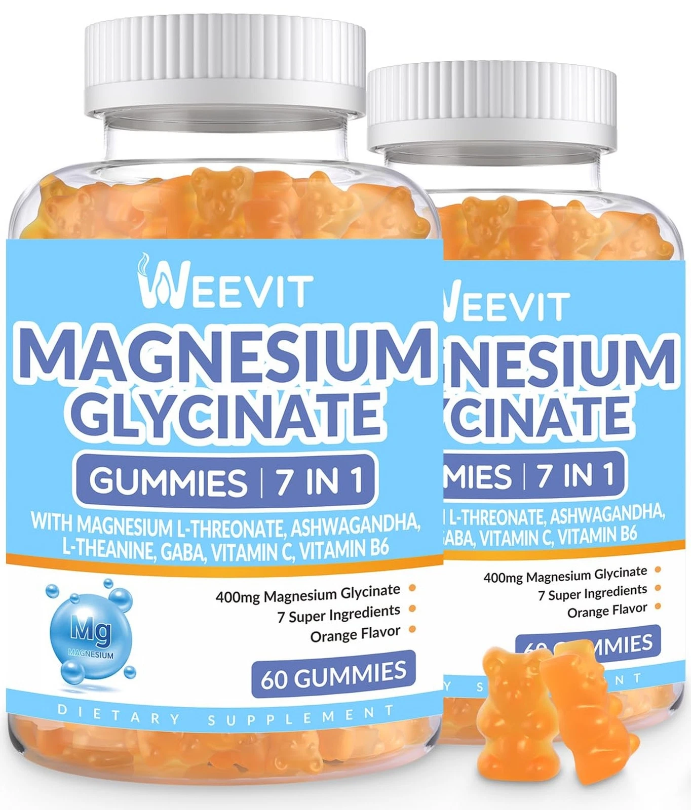 Sugar-Free Magnesium Glycinate Gummies 400mg with Magnesium L-Threo... Fast Ship