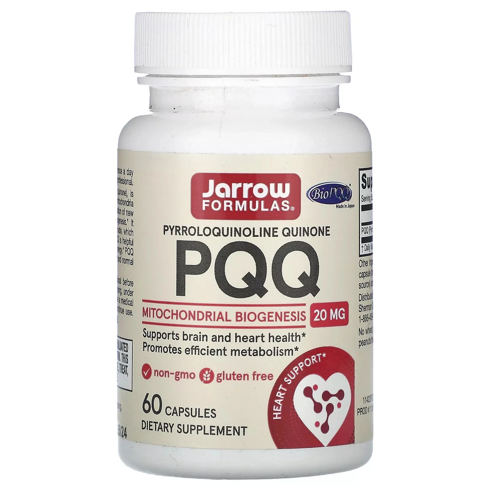 Jarrow PQQ, 20 mg, 60 Capsules