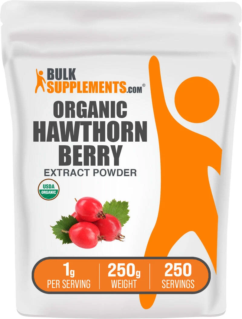 BulkSupplements Organic Hawthorn Berry Extract Powder - 1g per Serving