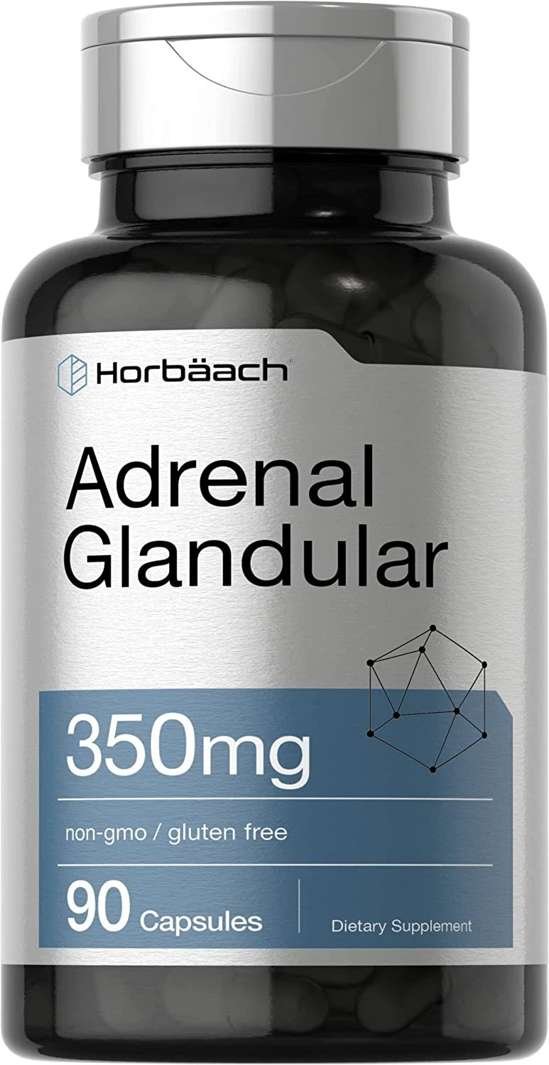 Adrenal Glandular | 350 mg | 90 Capsules | Non-GMO, Gluten Free | by Horbaach