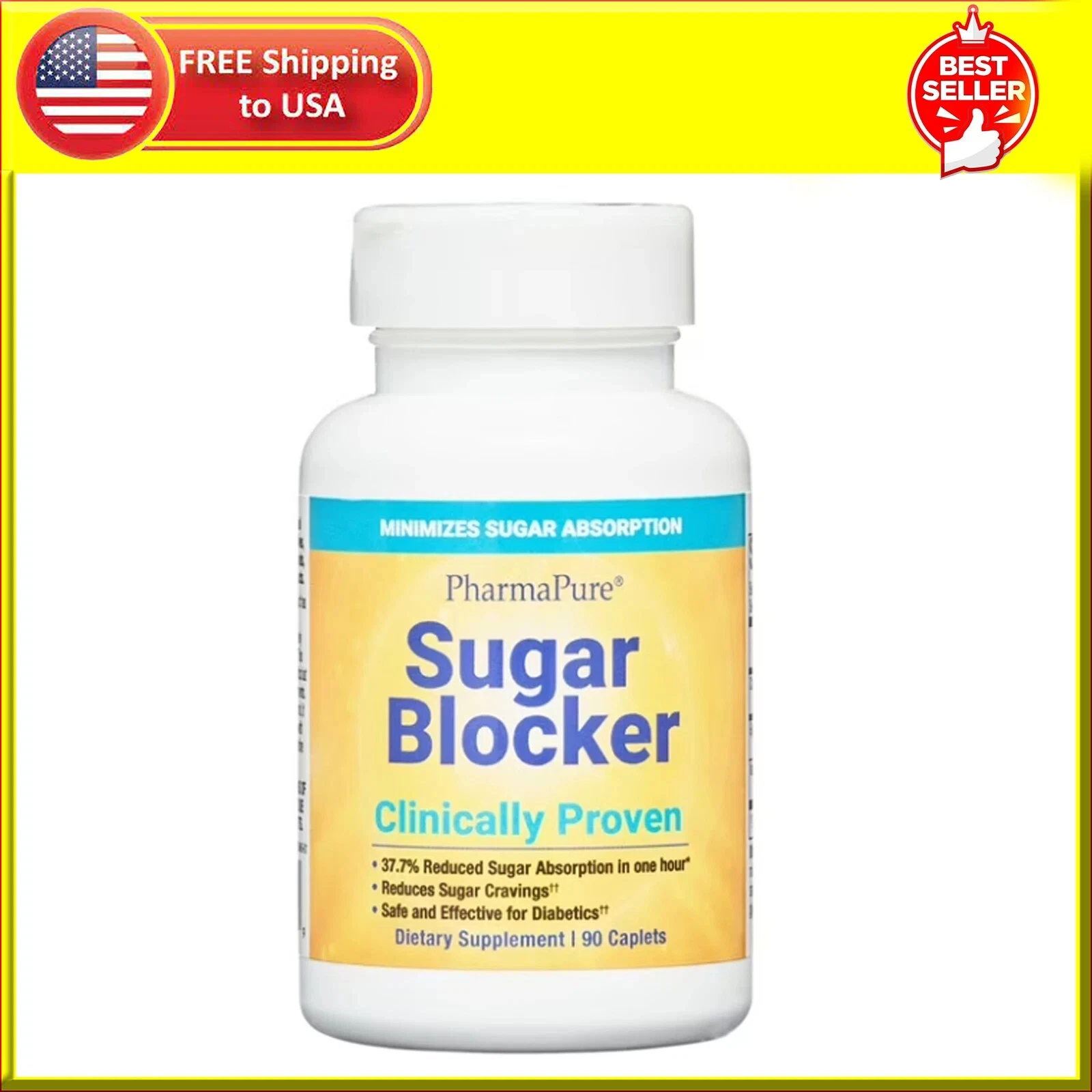 PharmaPure Sugar Blocker Weight Loss Supplement, 90 Capsules