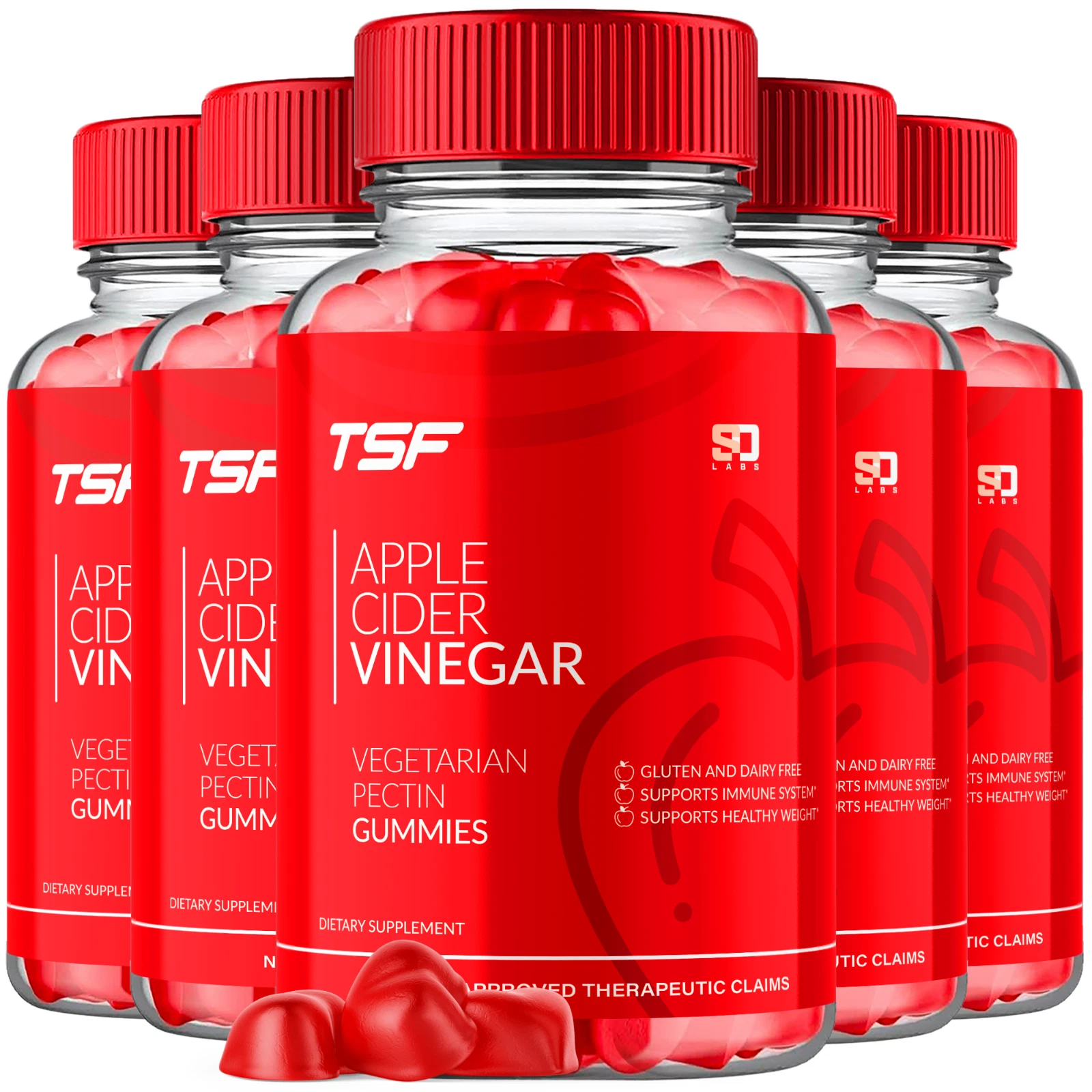 (5 Pack) TSF Keto Gummies, The Slim Firm ACV Weight Loss Gummies (300 Gummies)