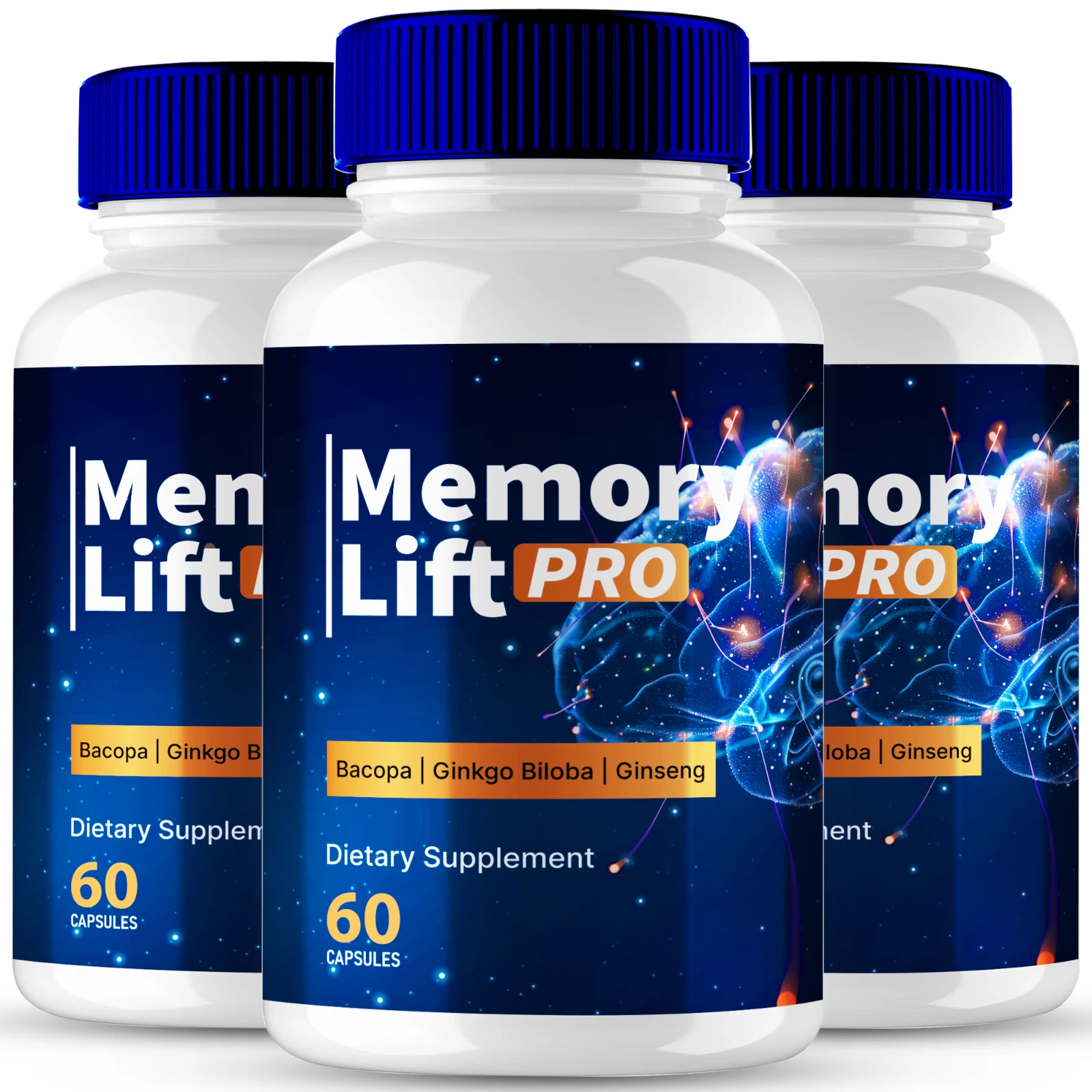 (3 Pack) Memory Lift Pro Brain Supplement Capsules - All Natural MemoryLift Pro