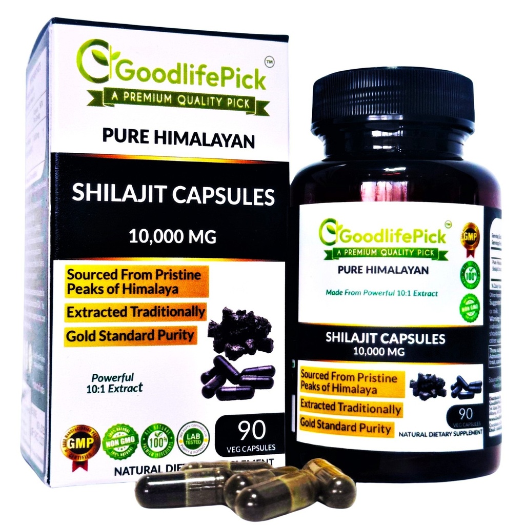 Himalayan Shilajit 10000 MG. Powerful and Premium for Maximum Benefits -90 cap