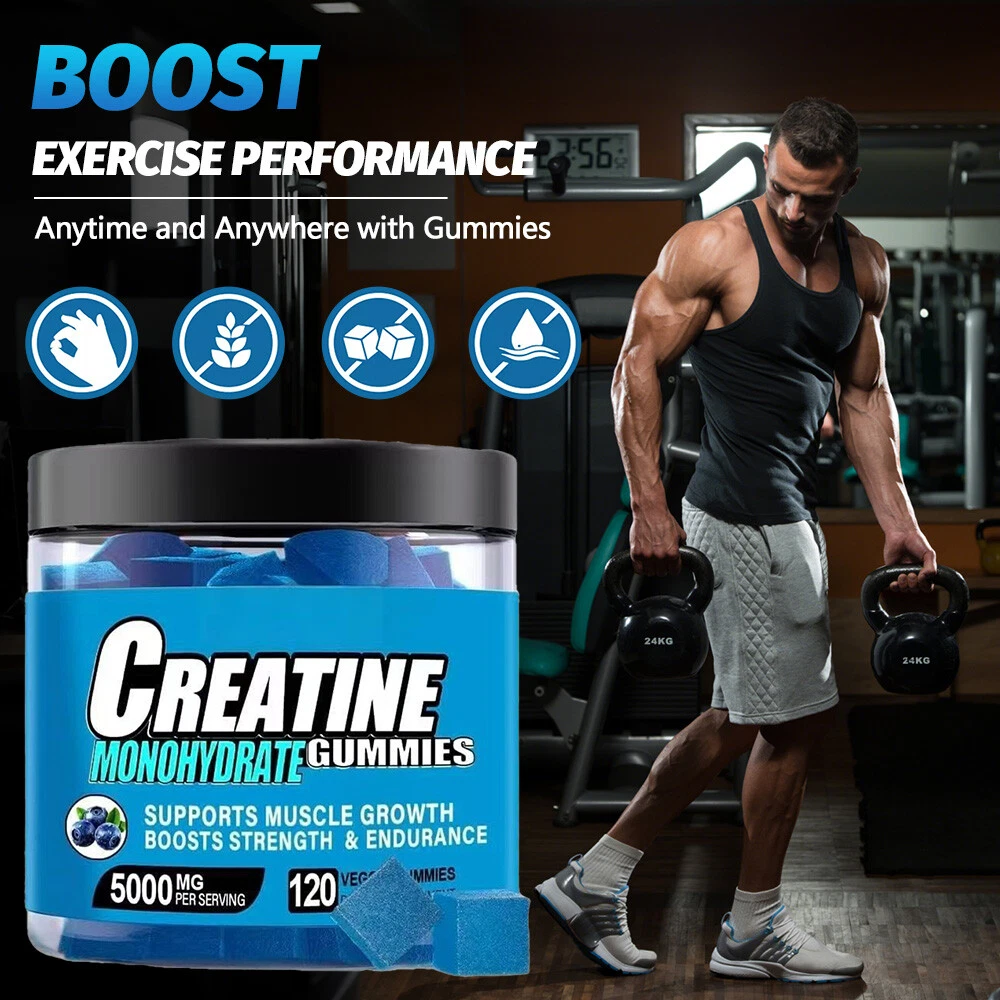 1/2/3 Packs Creatine Monohydrate Gummies Increase Strength and Build Muscle