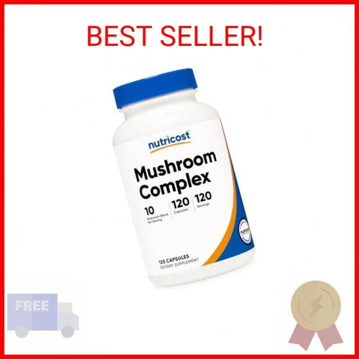 Nutricost Mushroom Complex Supplement, 120 Capsules - 10 Mushroom Blend (with Re