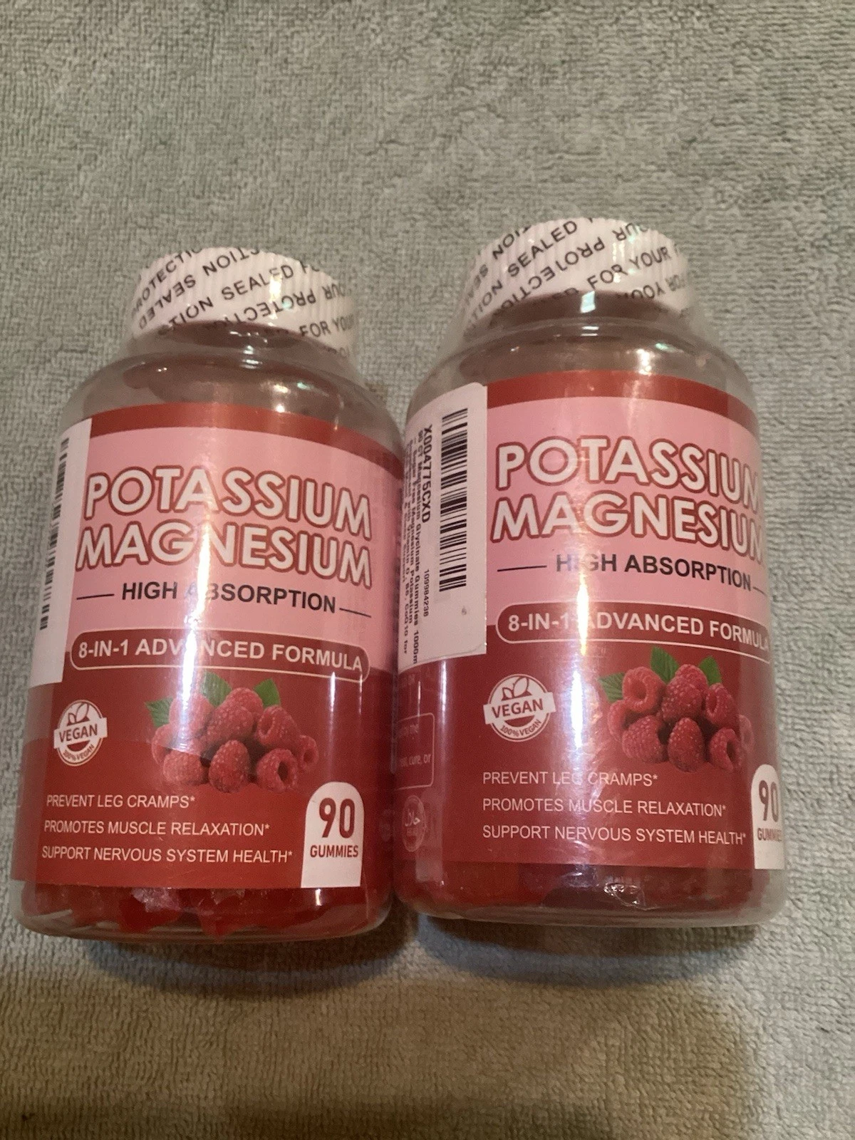 Lot Of 2 Potassium Magnesium Gummies 400mg 60 In Each Bottle 12/2025