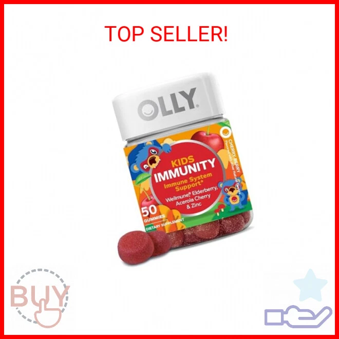 OLLY Kids Immunity Gummy, Immune Support, Wellmune, Elderberry, Vitamin C, Zinc,