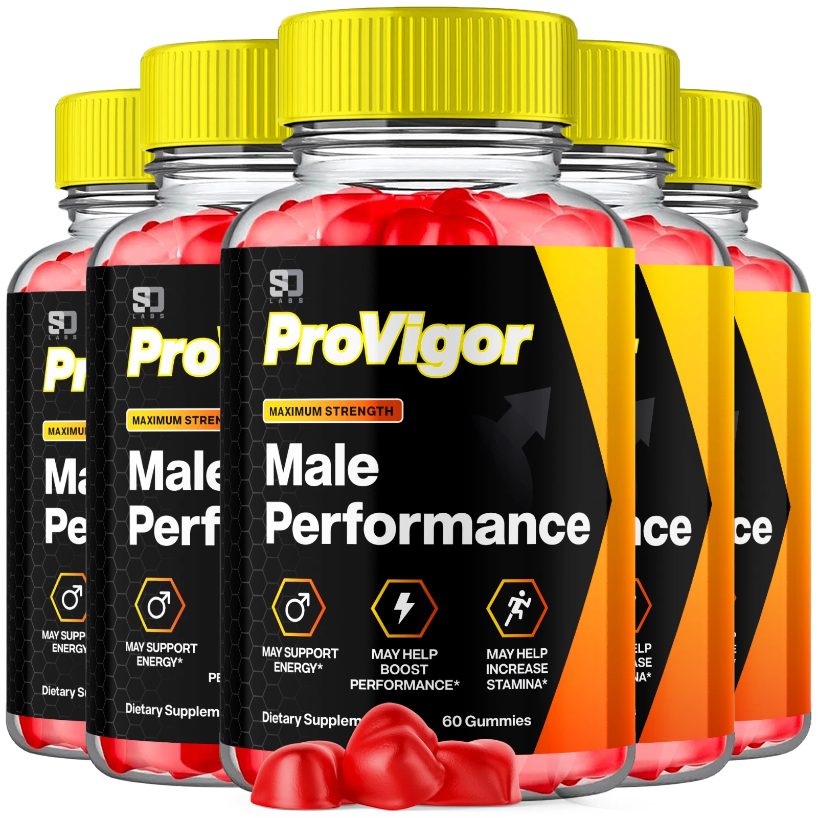 (5 Pack) ProVigor Gummies For Men - Advanced Formula Vitamin Supplement 300 Gums