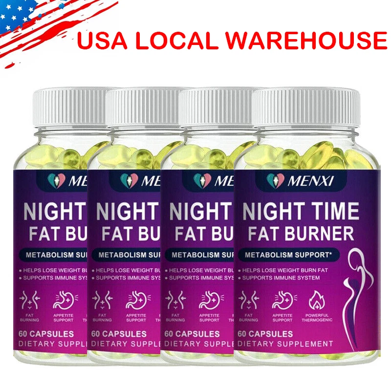 Night Time Fat Burner Capsules - Weight Loss Slimming Detox Supplement(1-4 Pack)