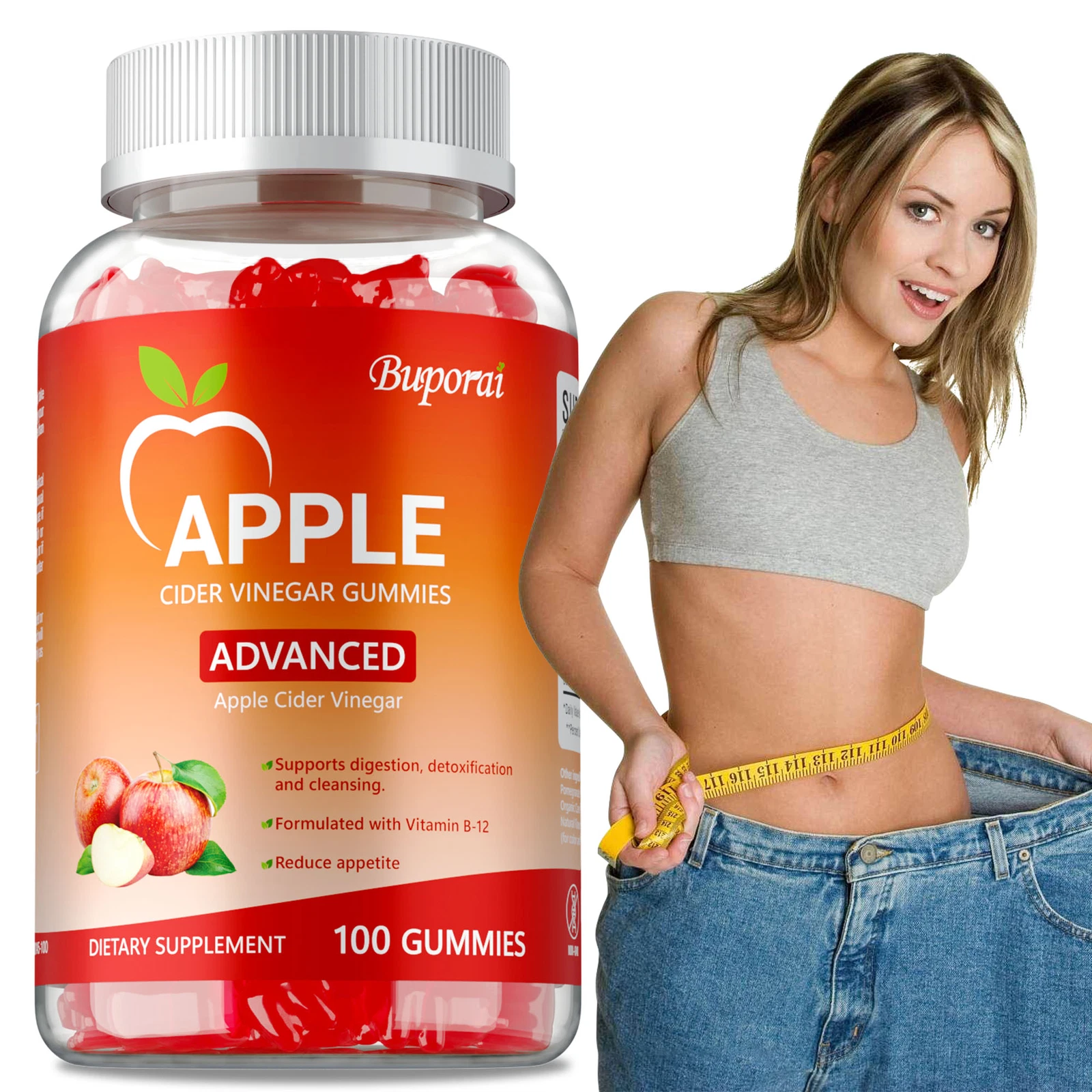 Apple Cider Vinegar Gummies - Suppress Appetite, Lose Weight,Burn Fat,Metabolism