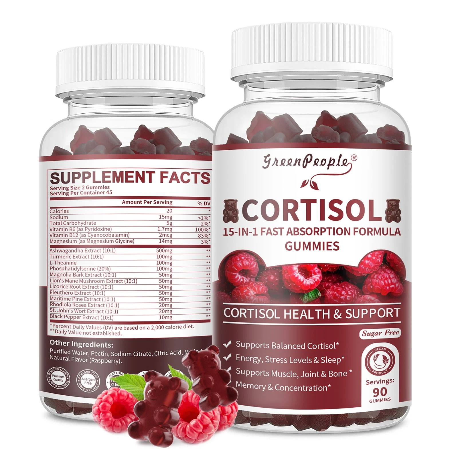 Adrenal Support Supplement Cortisol Support Stress Relief & Manager Gummies