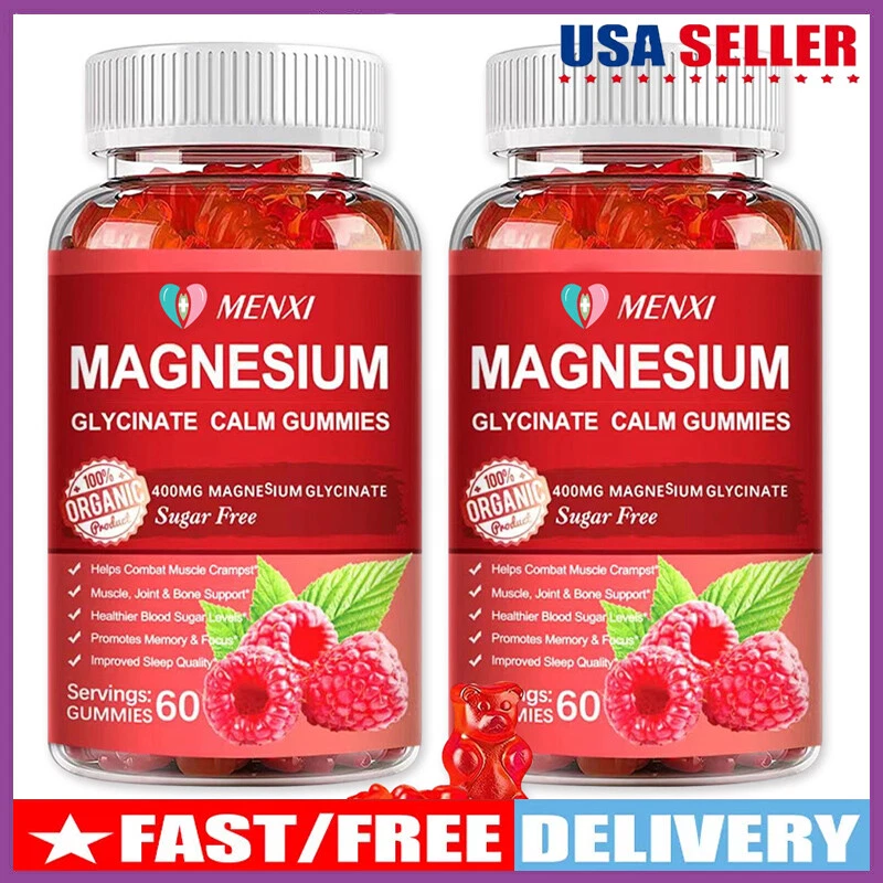 Magnesium Glycinate Gummies High Strength 600mg Stress & Anxiety Relief 60PCS