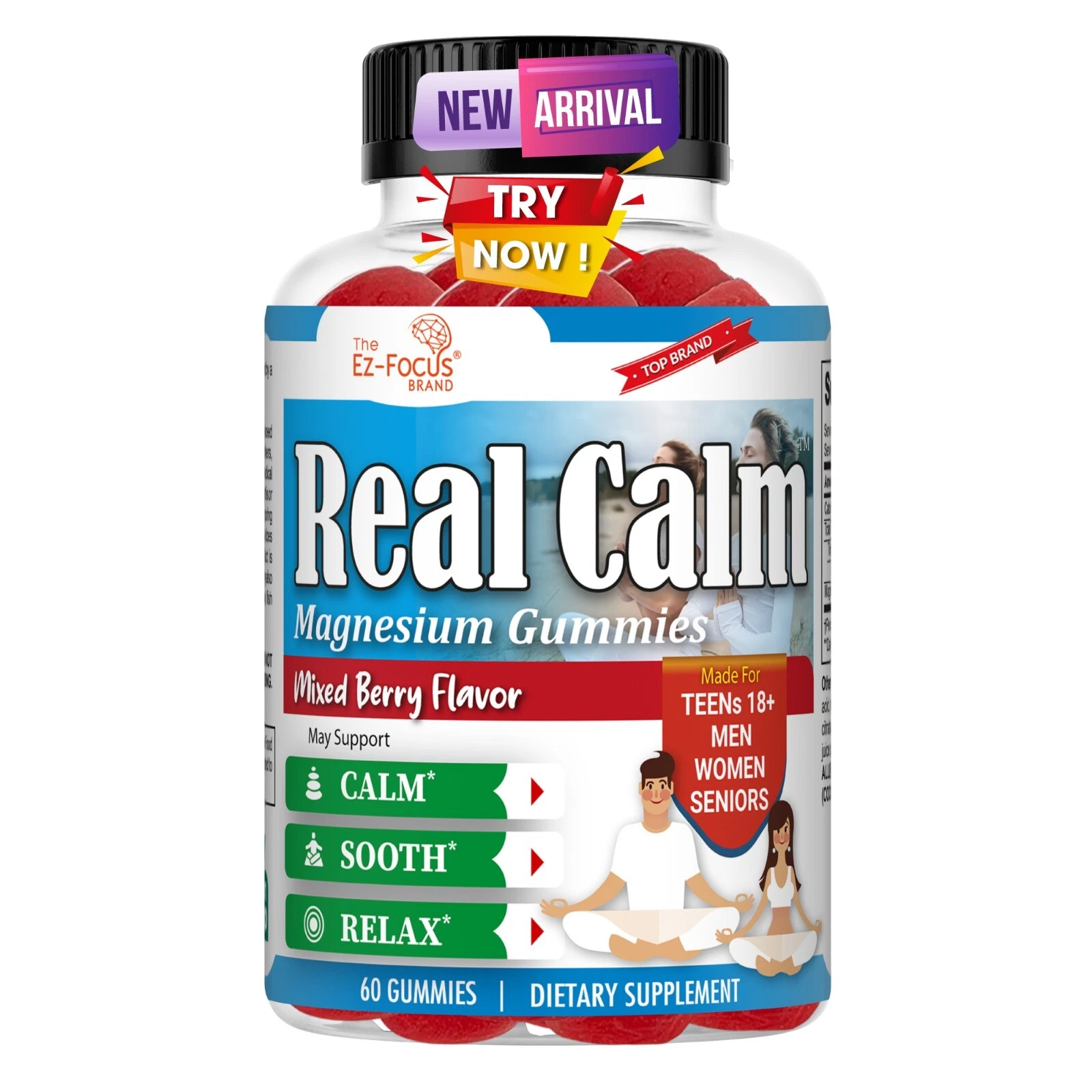 Calm Magnesium Citrate Gummies for Adults - Natural Relaxation Support