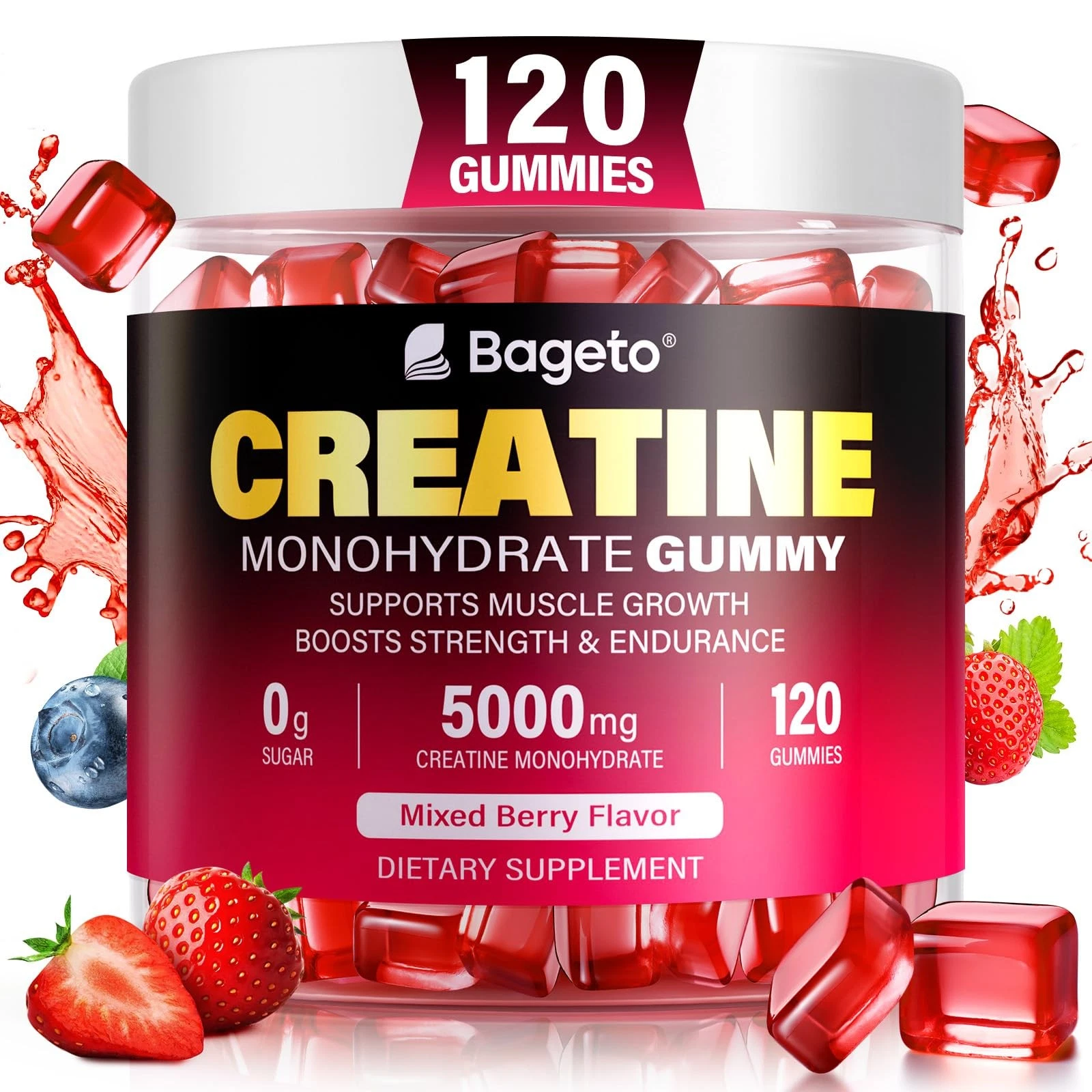 Creatine Monohydrate Gummies 5000mg for Men & Women, 120 Count Creatine for E...