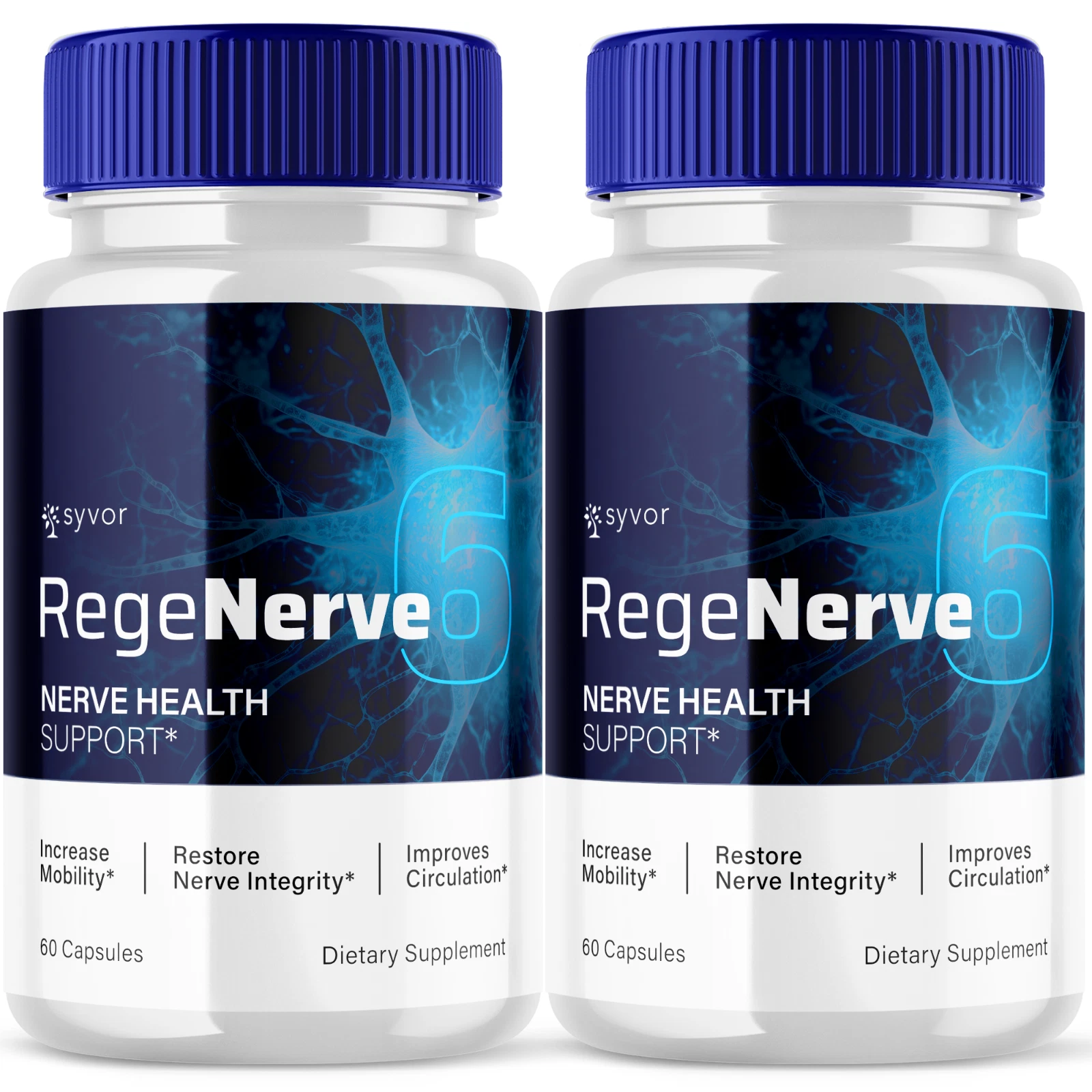 RegeNerve 6 Advanced Nerve Support Formula Maximum Strength Vitamin 120 Capsules