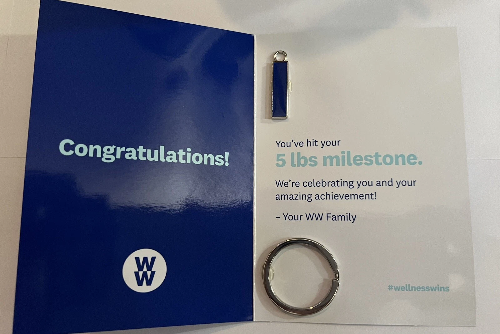 Weight Watchers 5 Lb milestone Keychain charm