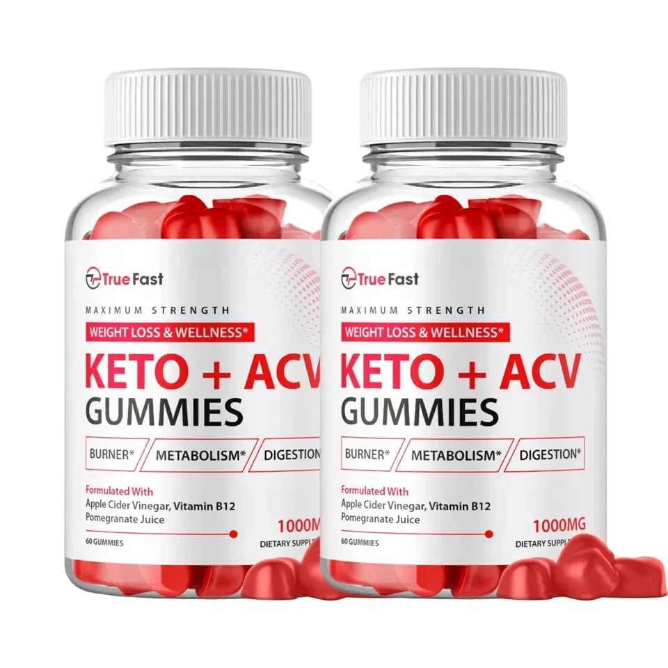 True Fast Keto ACV Chew Gummies Maximum Strength Supplement (120 Gummies) 2-Pack