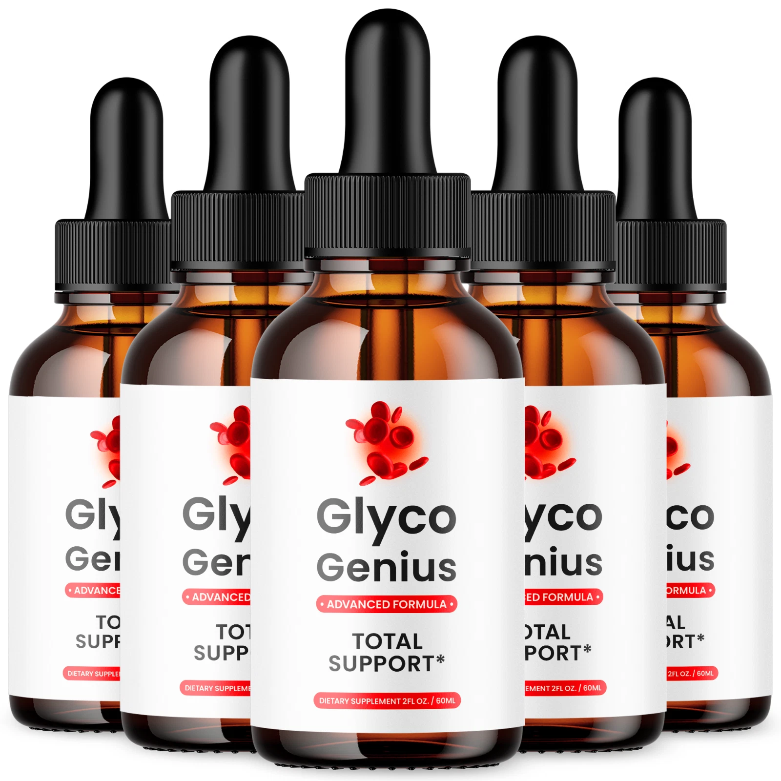 (5 Pack) Glyco Genius Blood Support Drops Advanced Vitamin Supplement 2ML