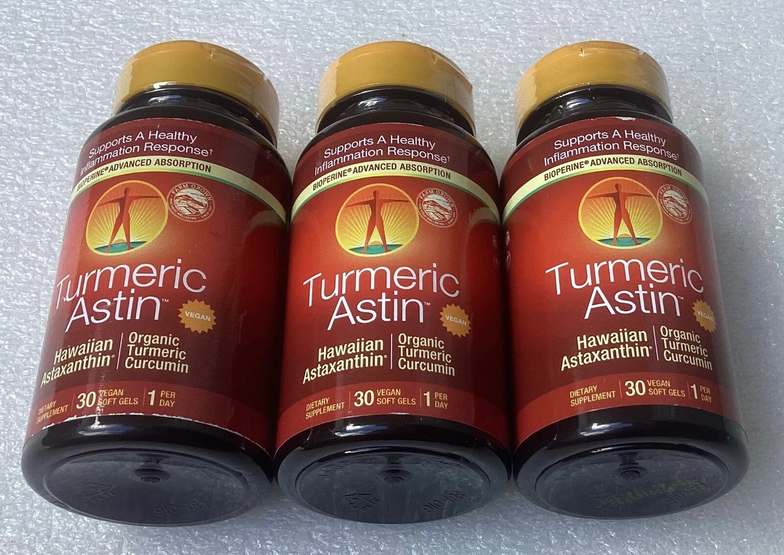 3x Nutrex Hawaii BioAstin Turmericastin Hawaiian Astaxanthin 30 Vegan Soft Gels