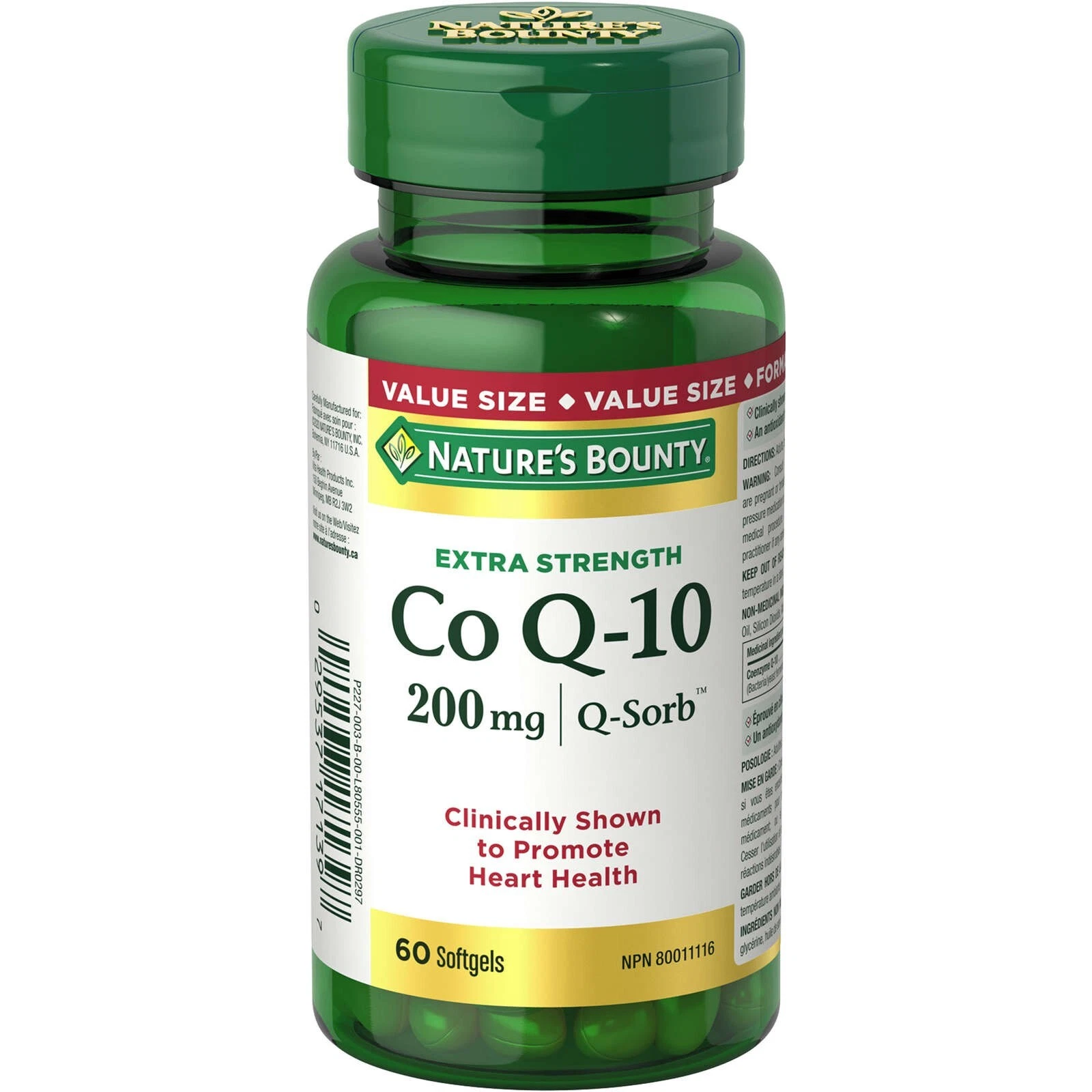 Nature's Bounty Co-q10 200mg Value Size Health Cell Damaging Free 60pcs NEW