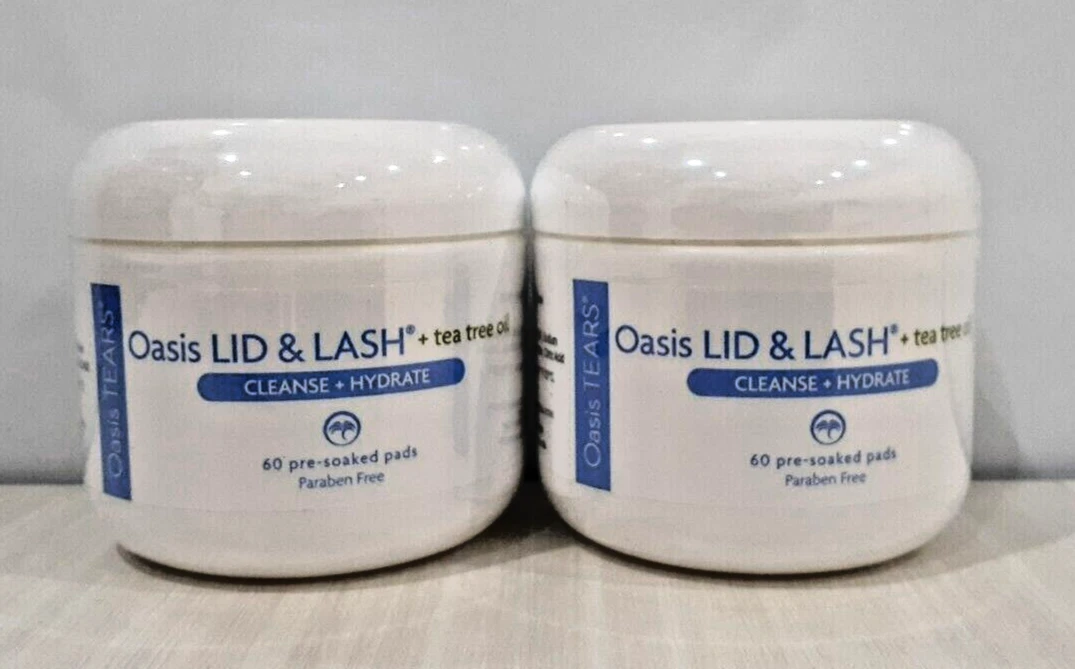 OASIS LID & LASH - 60 PRESOAKED PADS - CLEANSE + HYDRATE - EXP 02/27 - 2 PACK