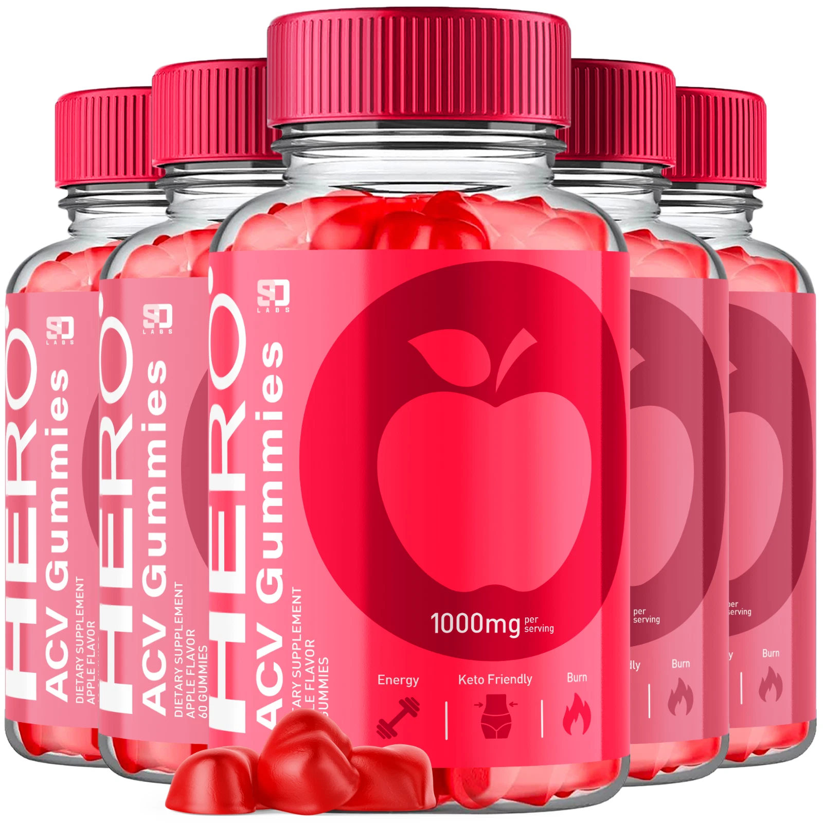 (5 Pack) Hero ACV Gummies, Hero Keto ACV Ketosis Support Gummies (300 Gummies)