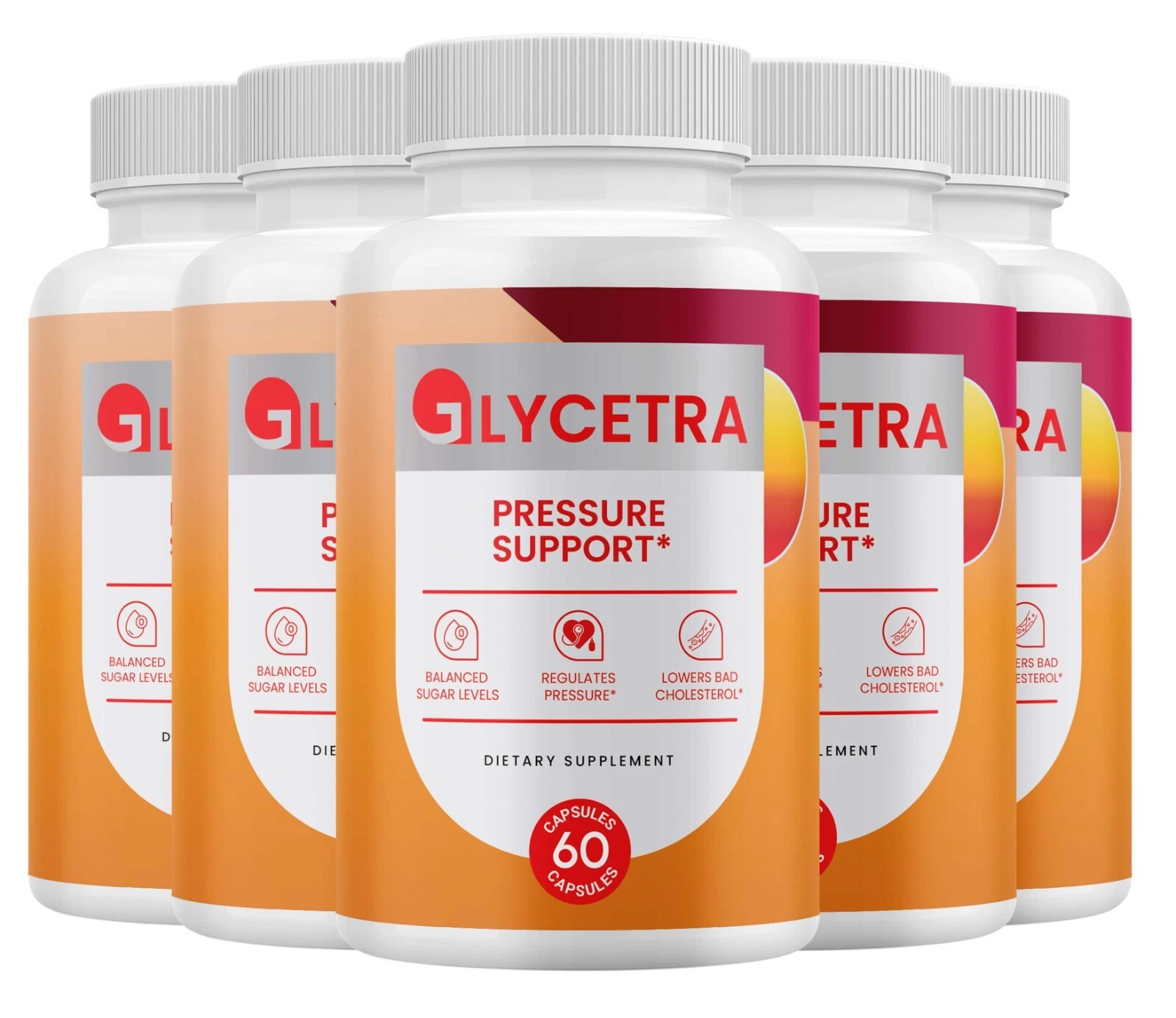 (5 Pack) Glycetra Glycogen Support, Glycetra Blood Support Capsules