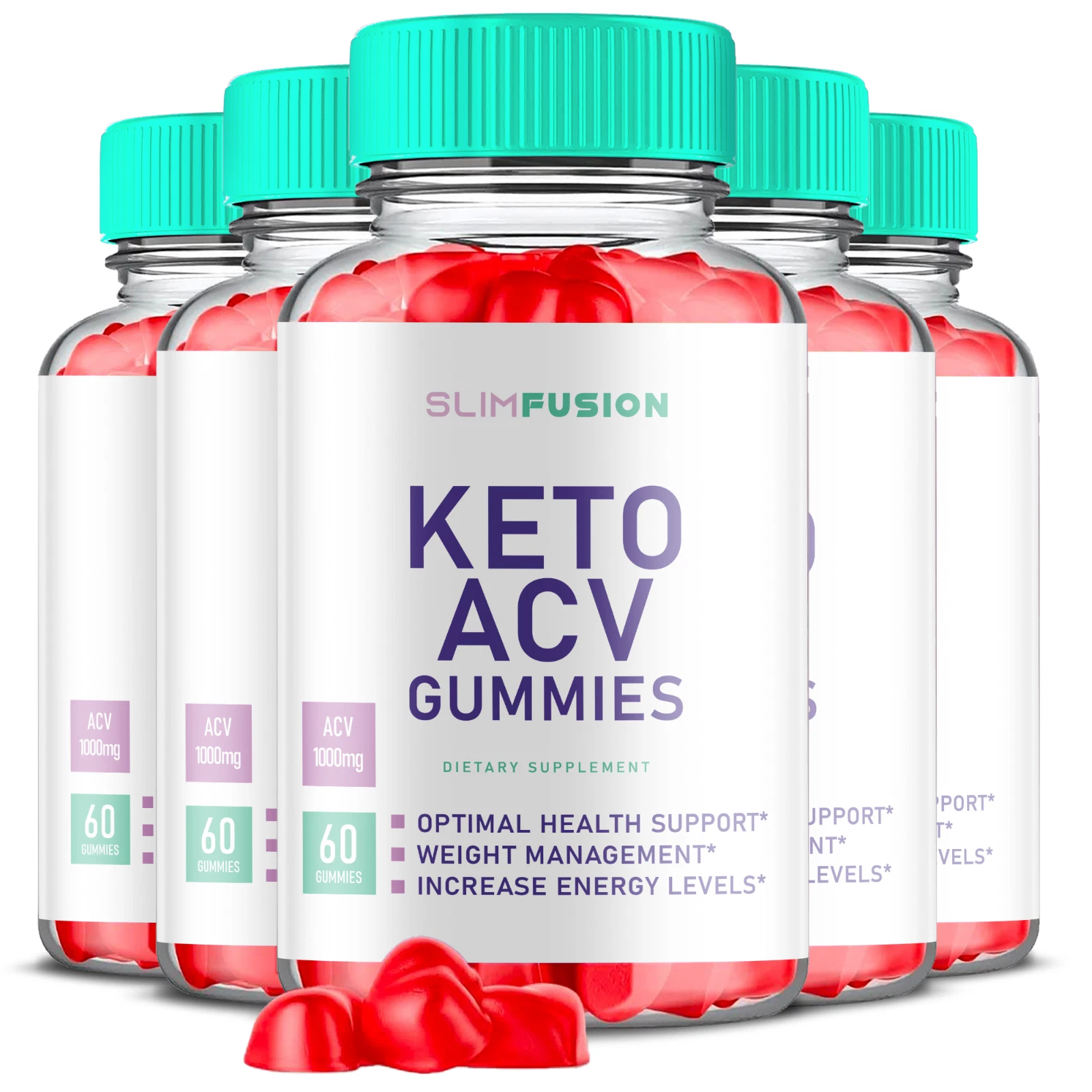 (5 Pack) Slim Fusion Keto ACV Gummies for Advanced Weight Loss (300 Gummies)