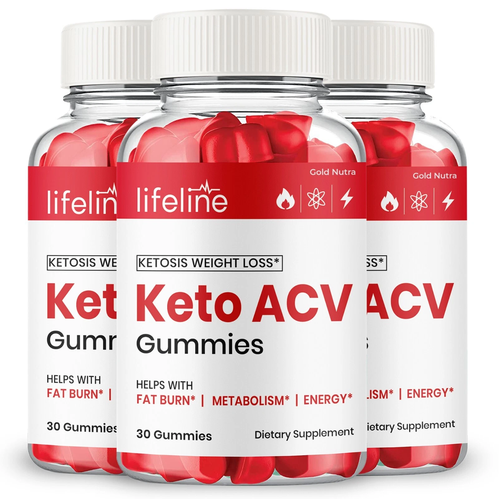 LifeLine Keto ACV Gummies, Powerful Formula, Maximum Strength (3 Pack)