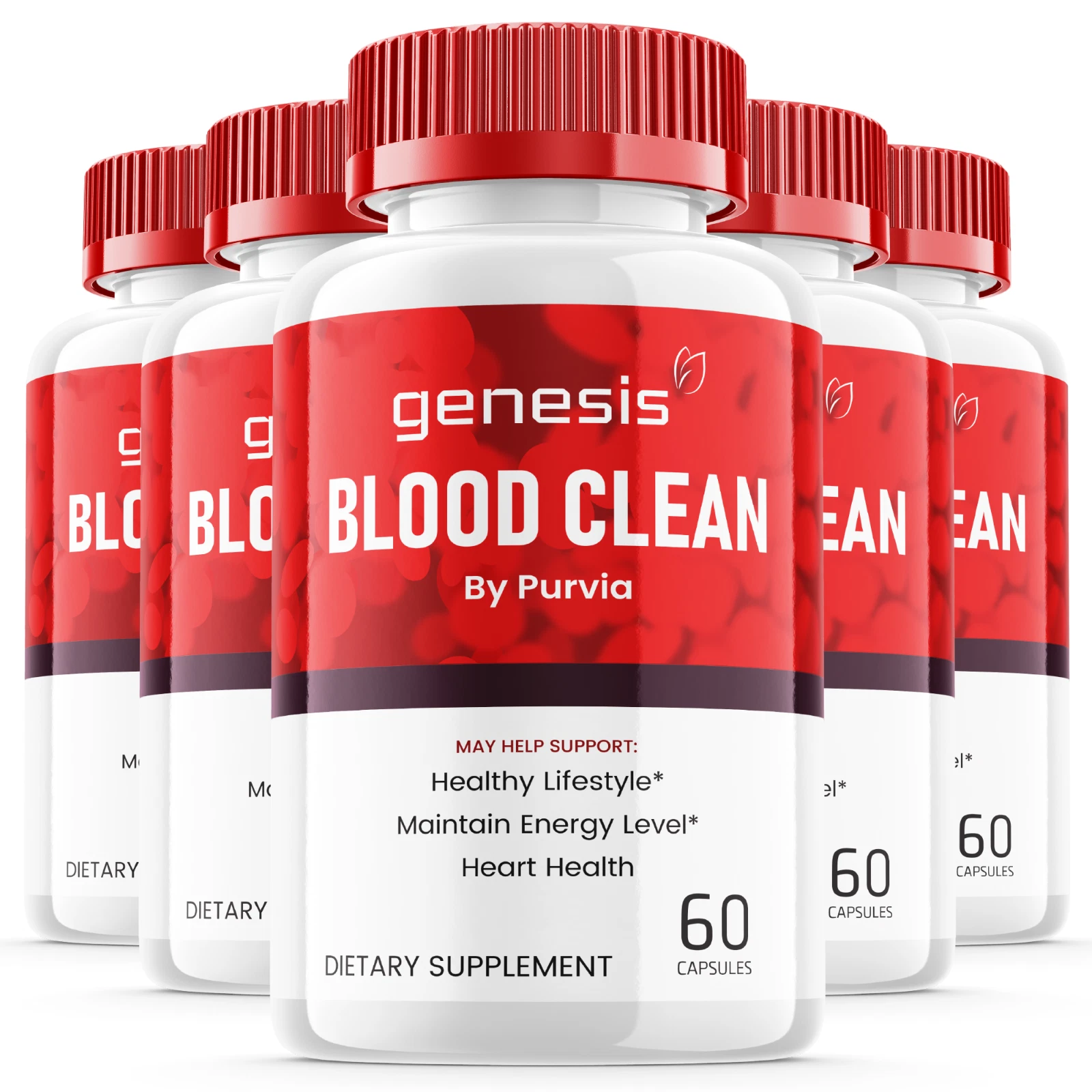 (5 Pack) Genesis Blood Clean Capsules Strength Formula Maximum Overall Wellness