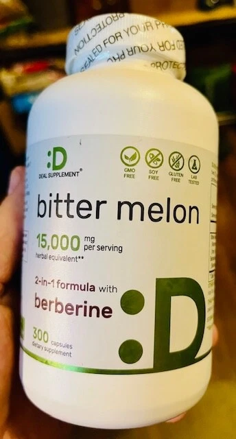 Deal Supplement BITTER MELON with BERBERINE - 300 Caps/15,000mg Per Serving NIB!