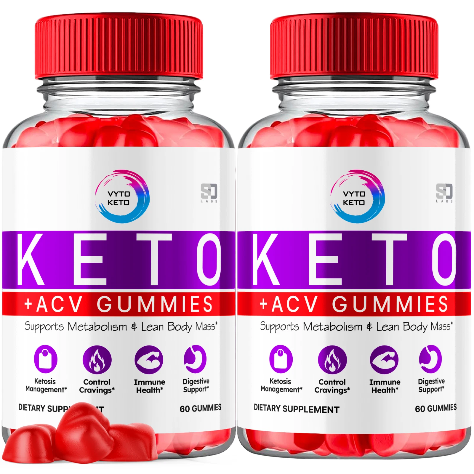 (2 Pack) Vyto Keto ACV, Vyto Keto Gummies Advanced Weight Loss (120 Gummies)